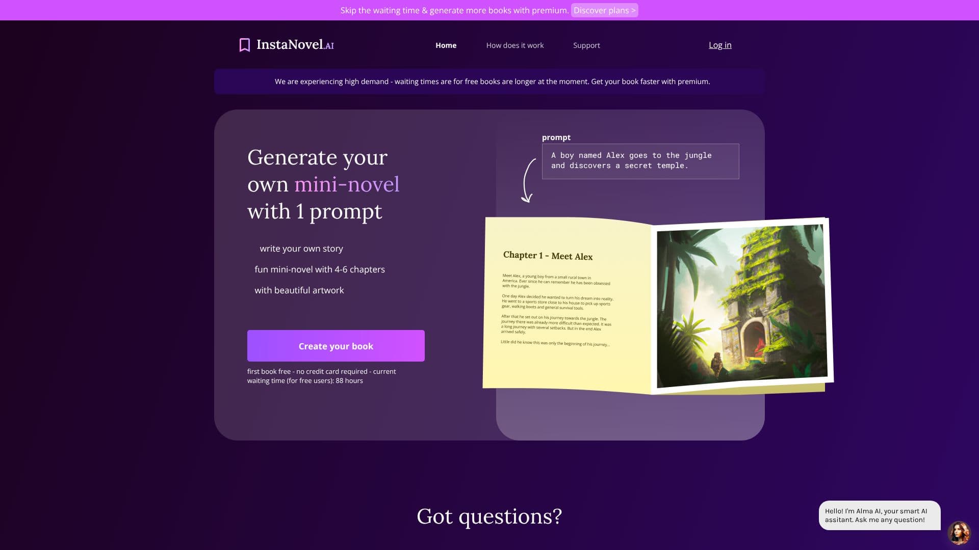 InstaNovel AI screenshot