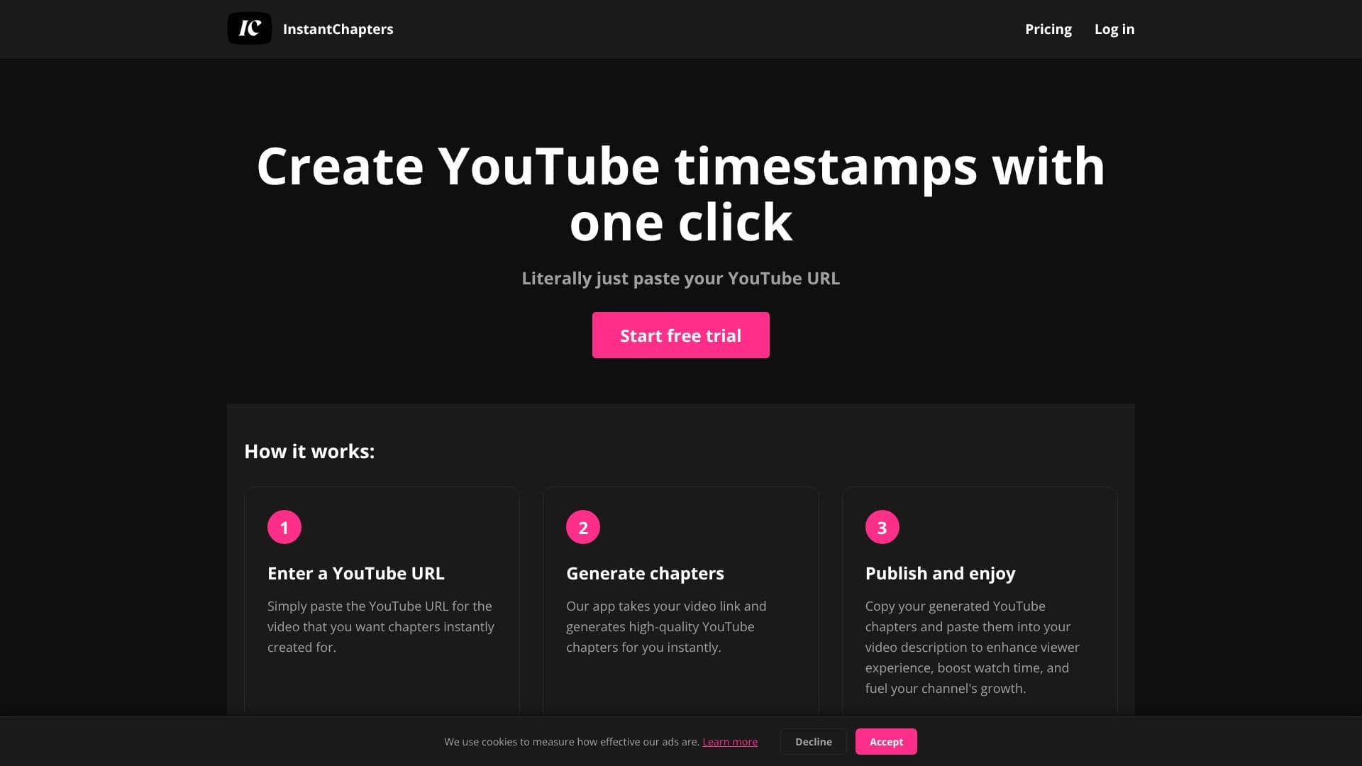 Captura de pantalla de InstantChapters: Marcas de Tiempo para YouTube