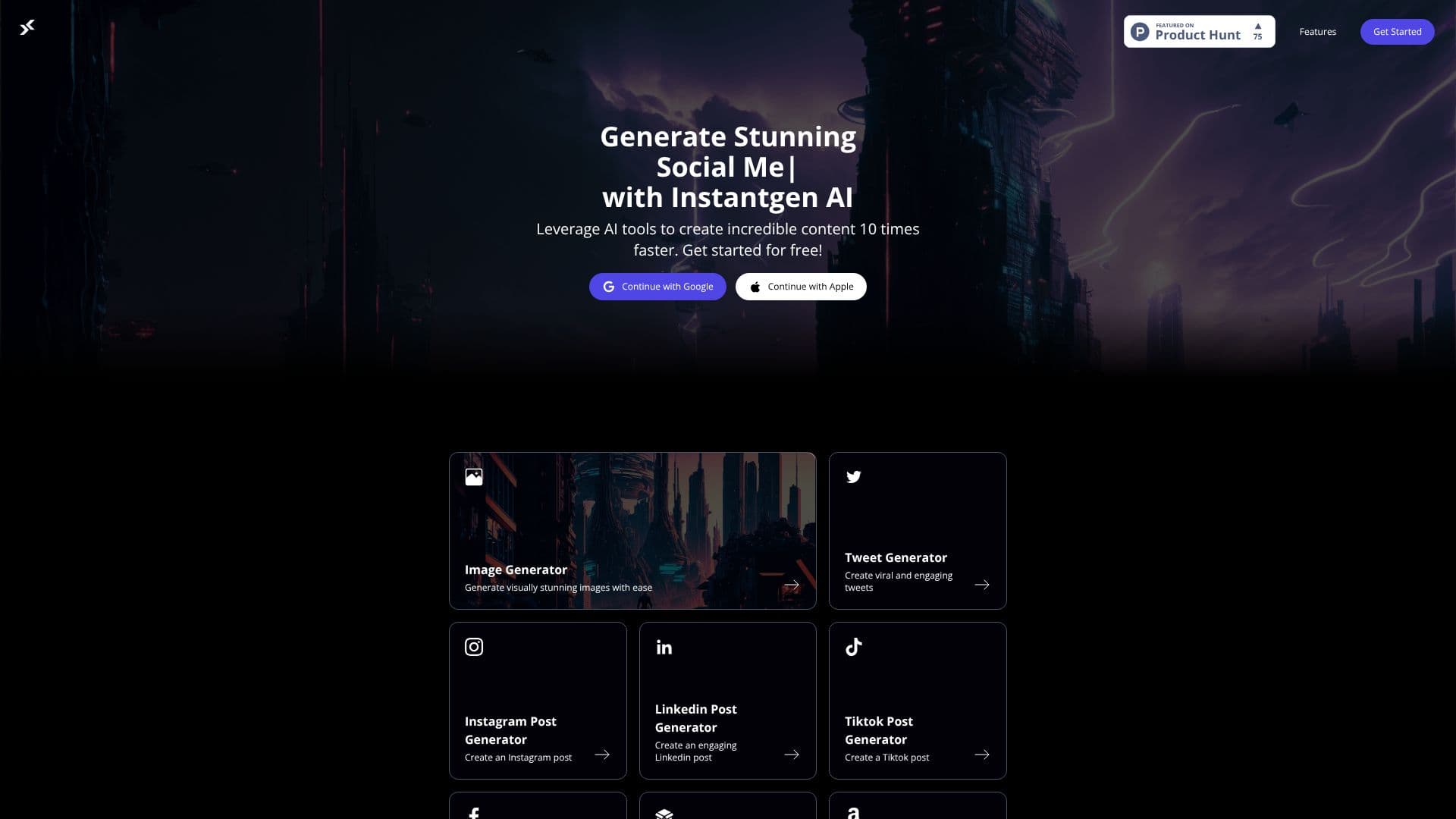 Screenshot von Instantgen AI