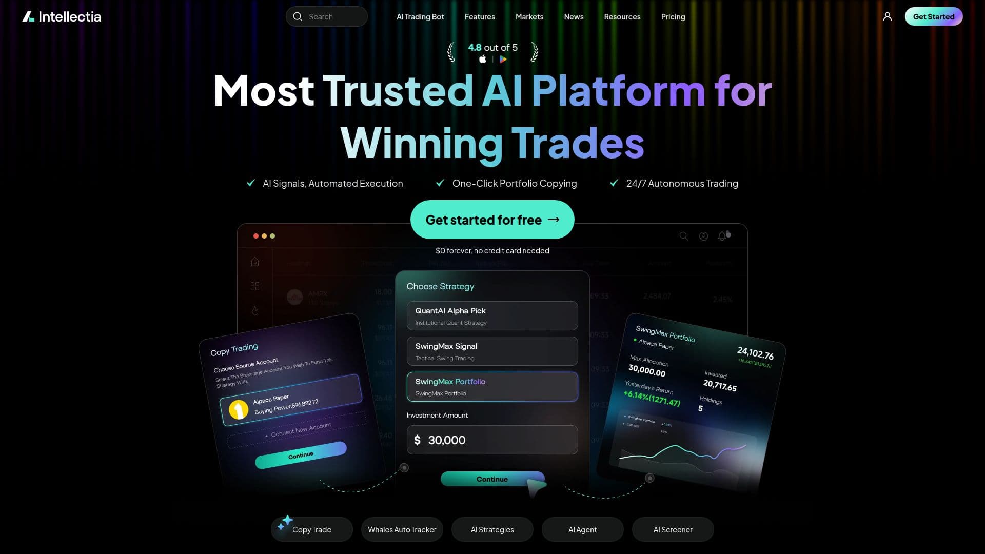 Screenshot von Intellectia AI Investitionsinsights