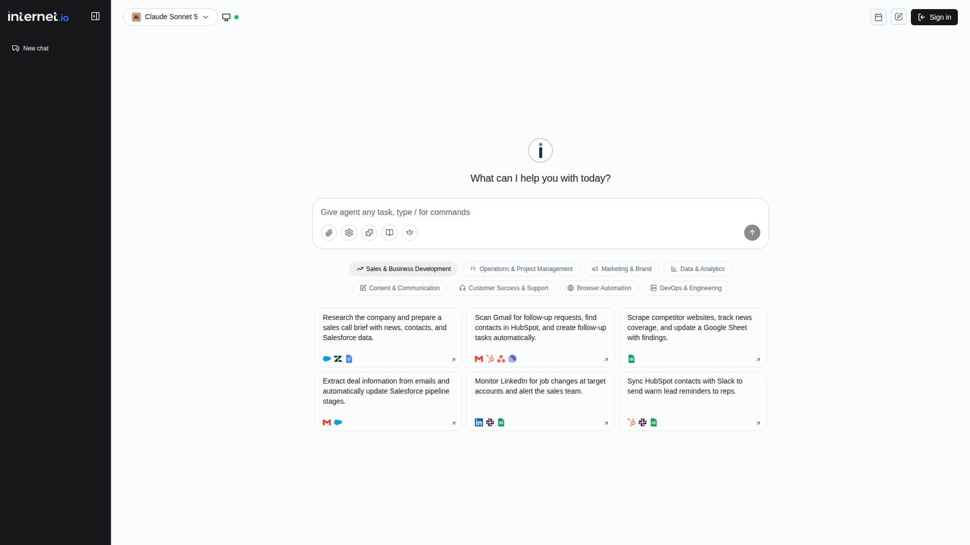 لقطة شاشة لـ Internet.io