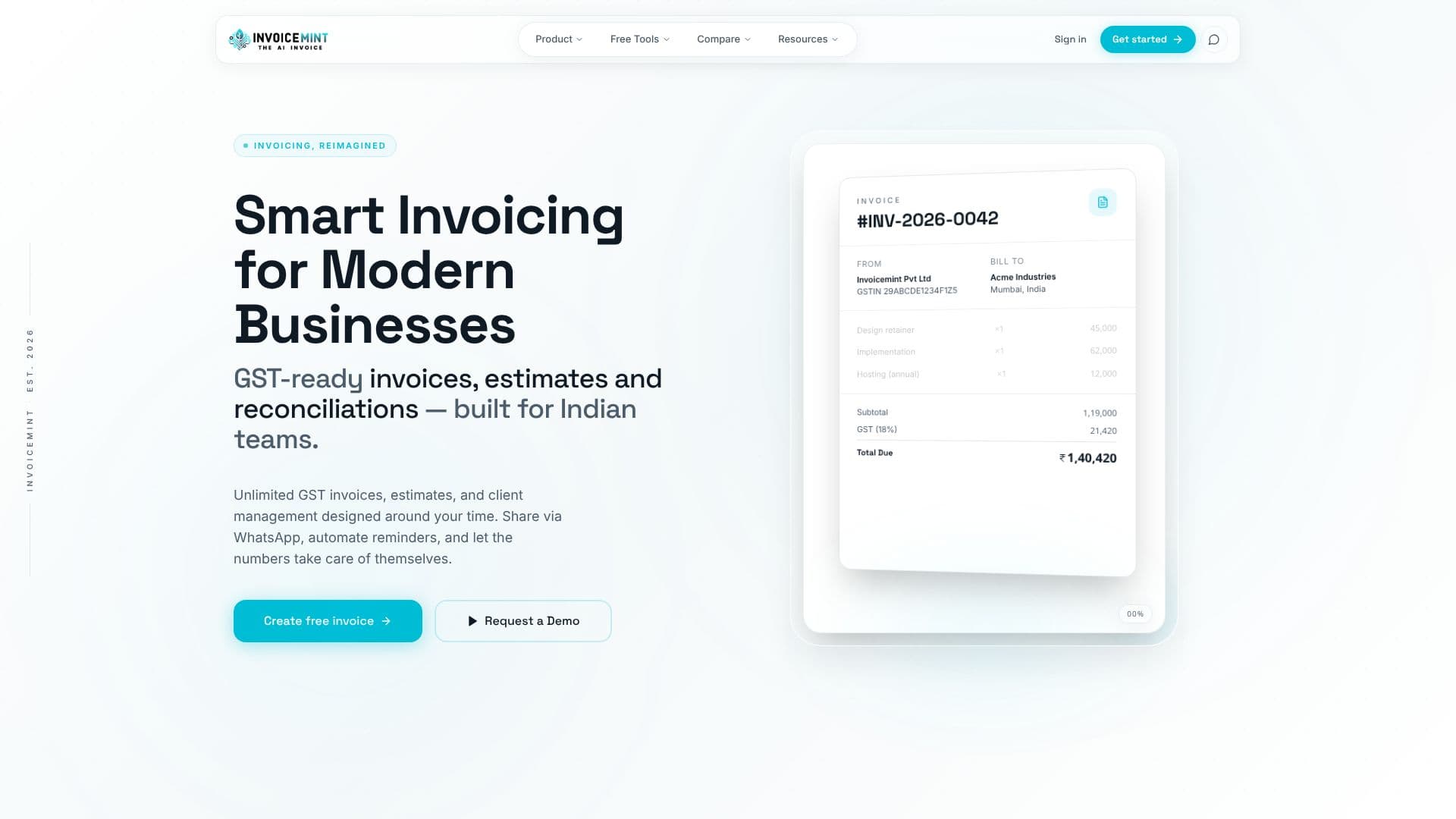 Tangkapan layar Invoicemint