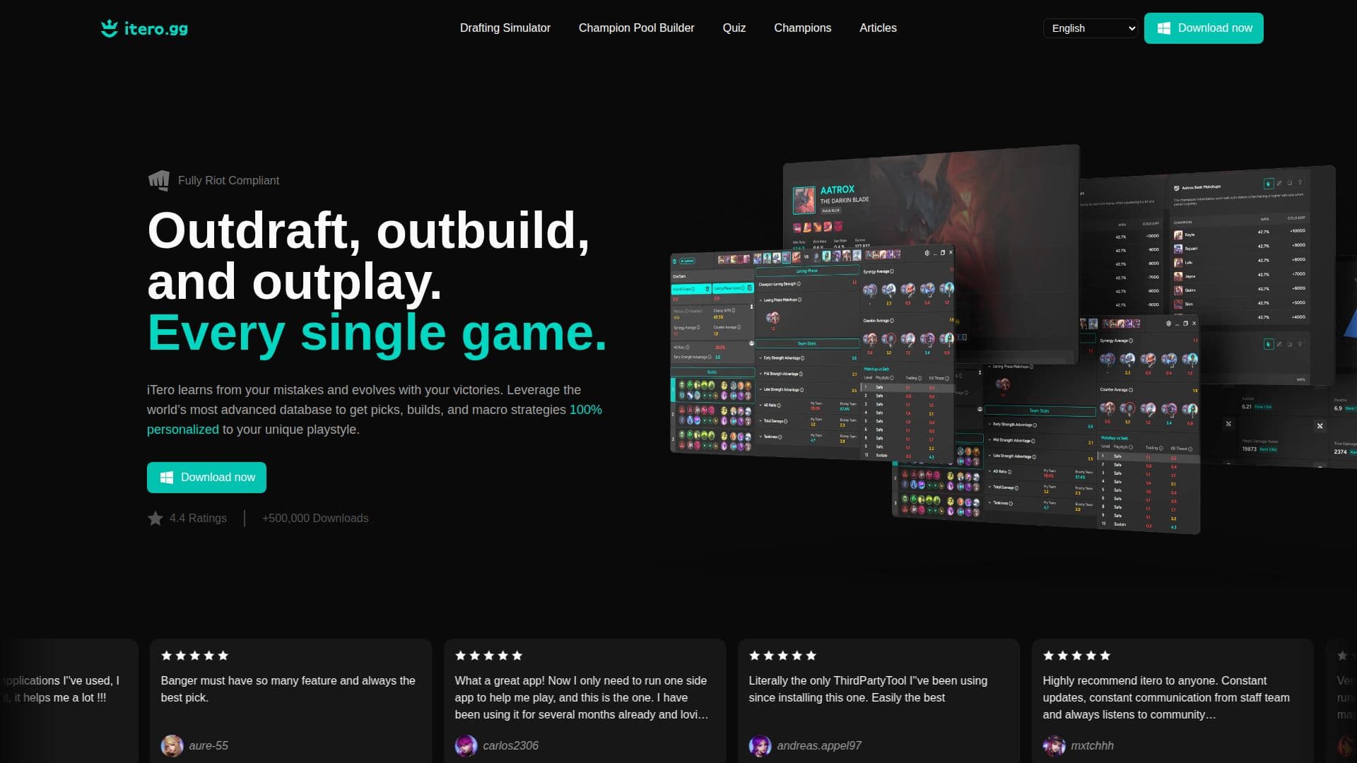 Tangkapan layar iTero - Pelatih Pendamping League of Legends