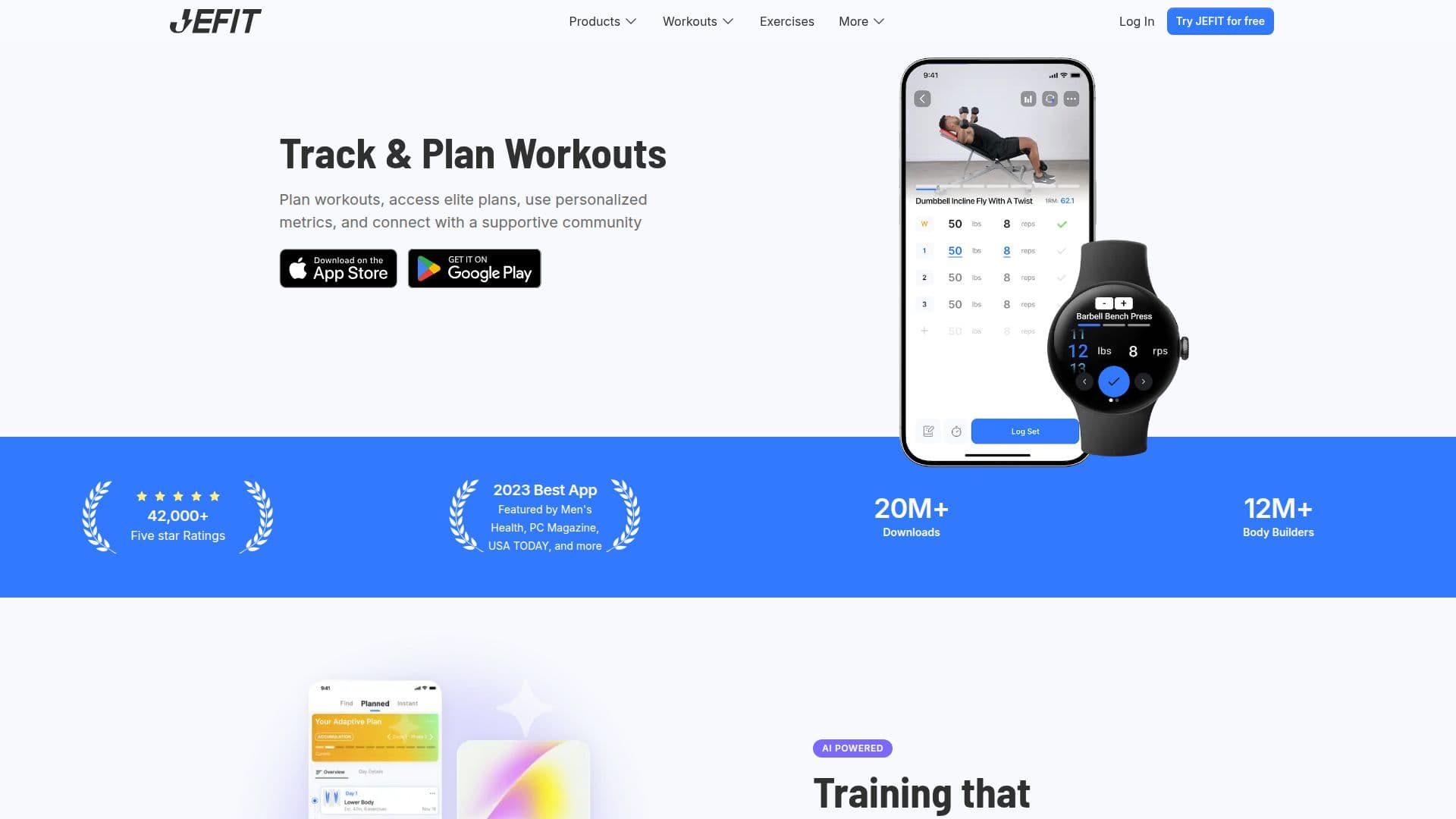 Screenshot von JEFIT Workout Planner