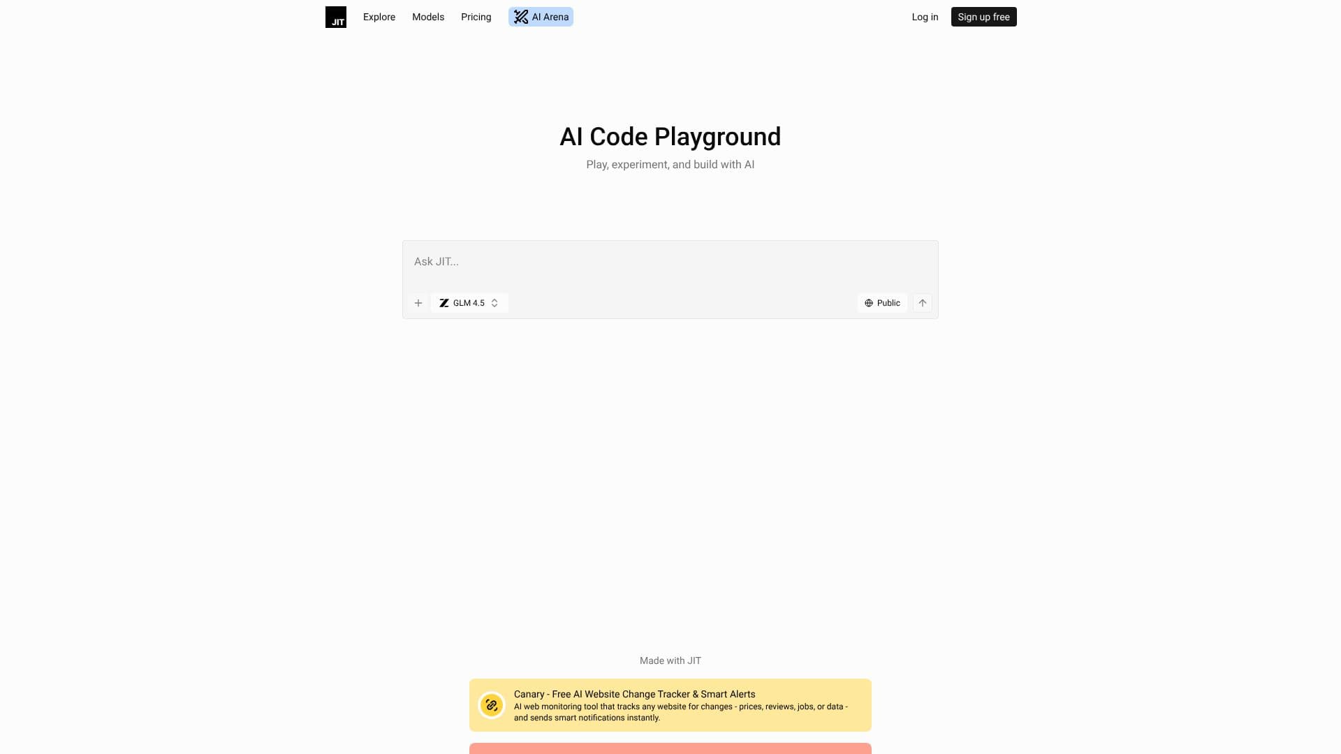 JIT.codes - AI Code Playground screenshot
