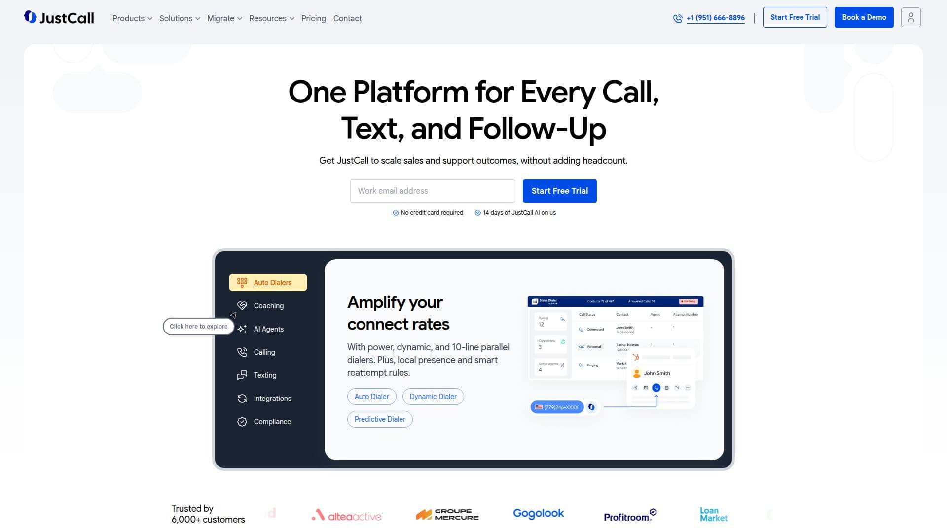 Скриншот JustCall