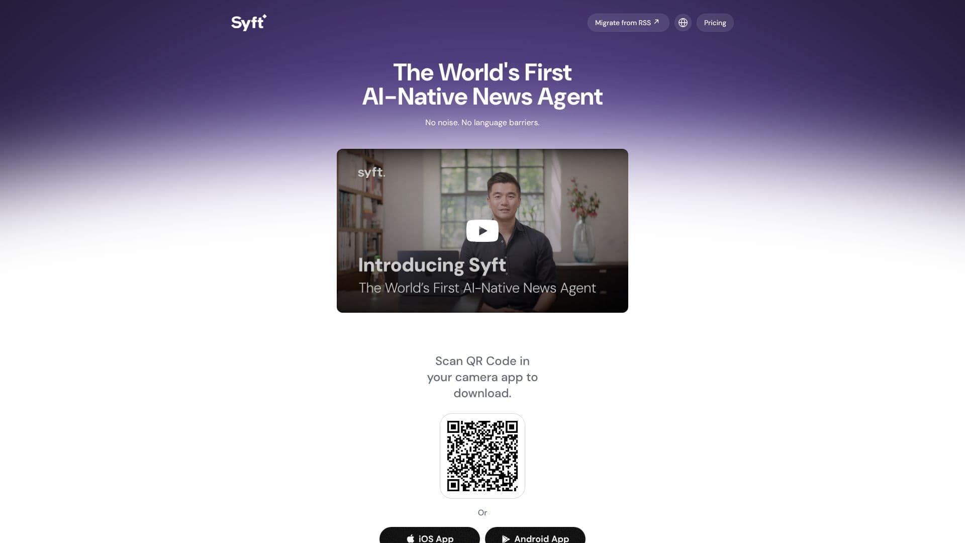 Screenshot von Syft AI News Agent