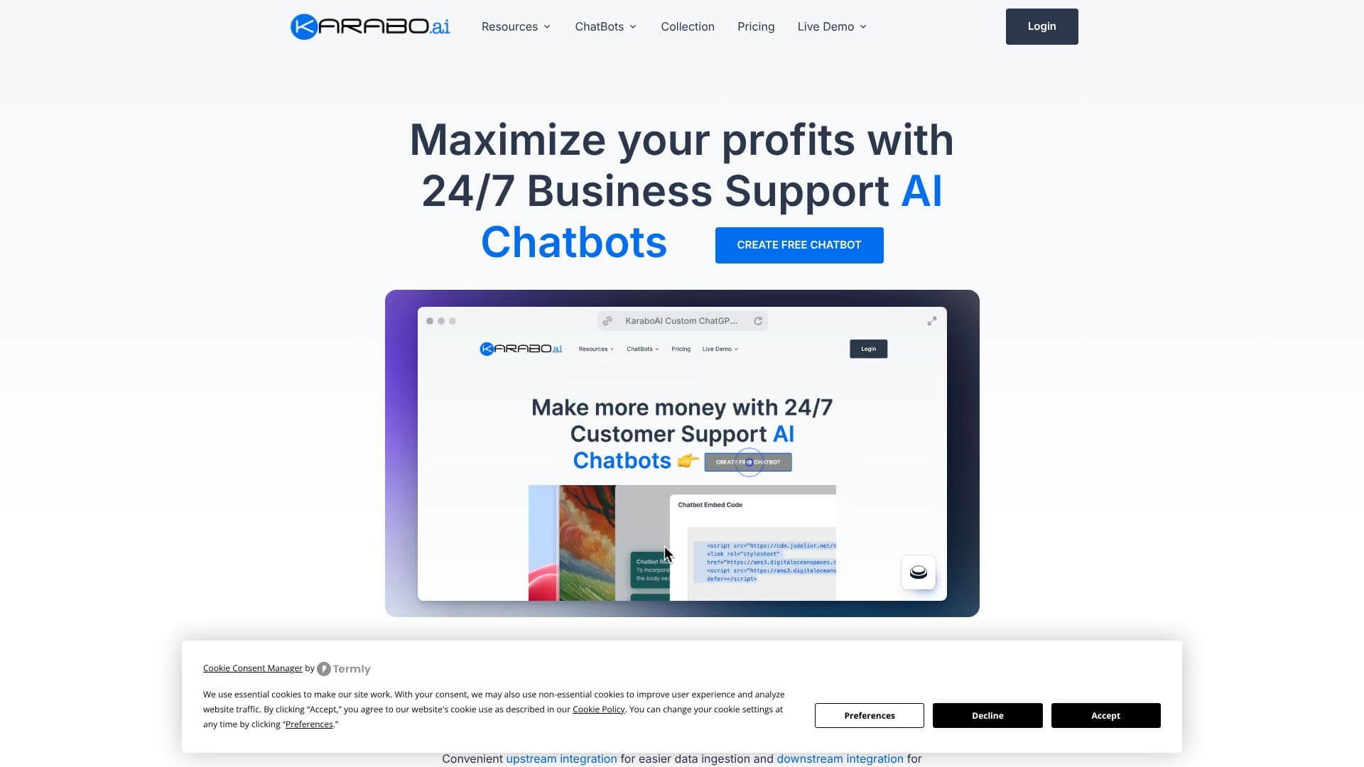 KaraboAI 맞춤형 ChatGPT 챗봇 스크린샷