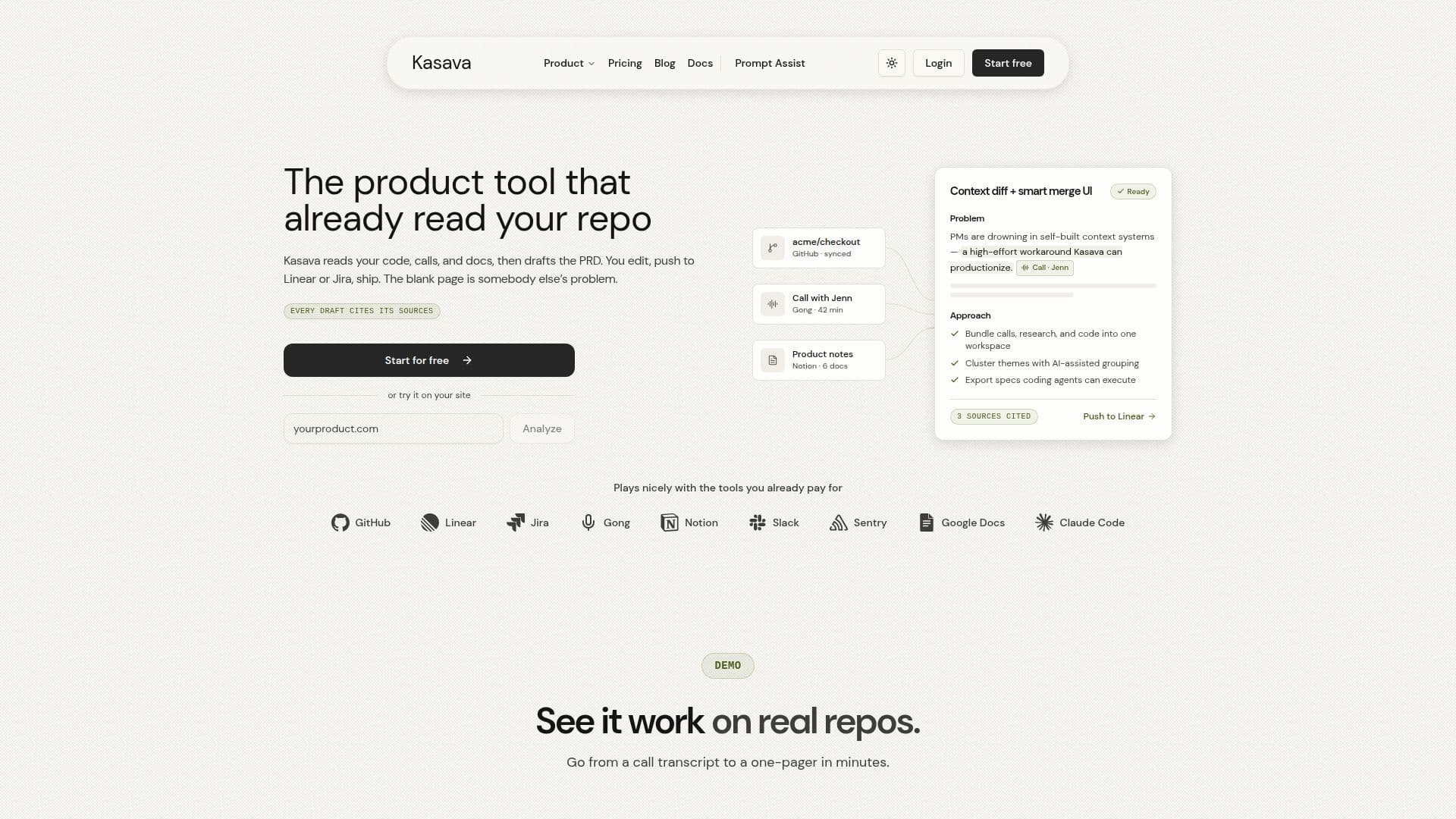 Kasava — أداة أتمتة وثائق متطلبات المنتج screenshot