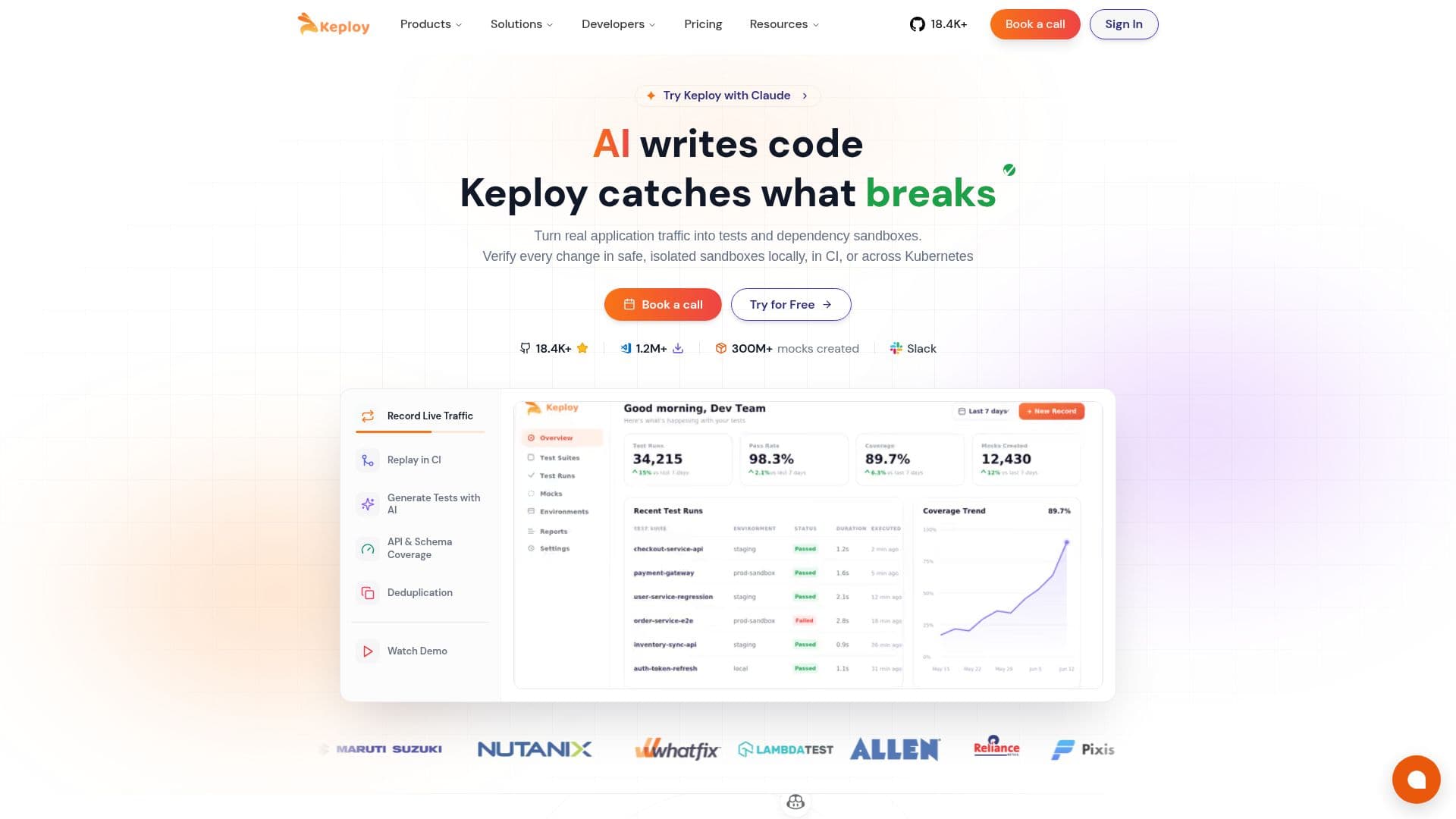 Keploy: Verificación de Código con IA screenshot
