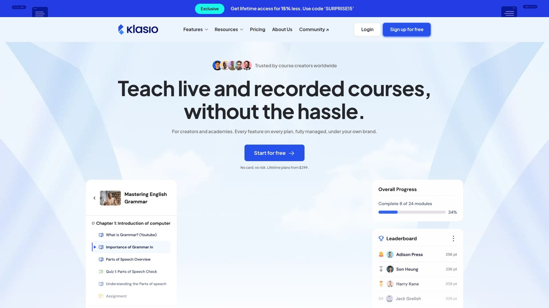 Klasio Online Course Platform screenshot