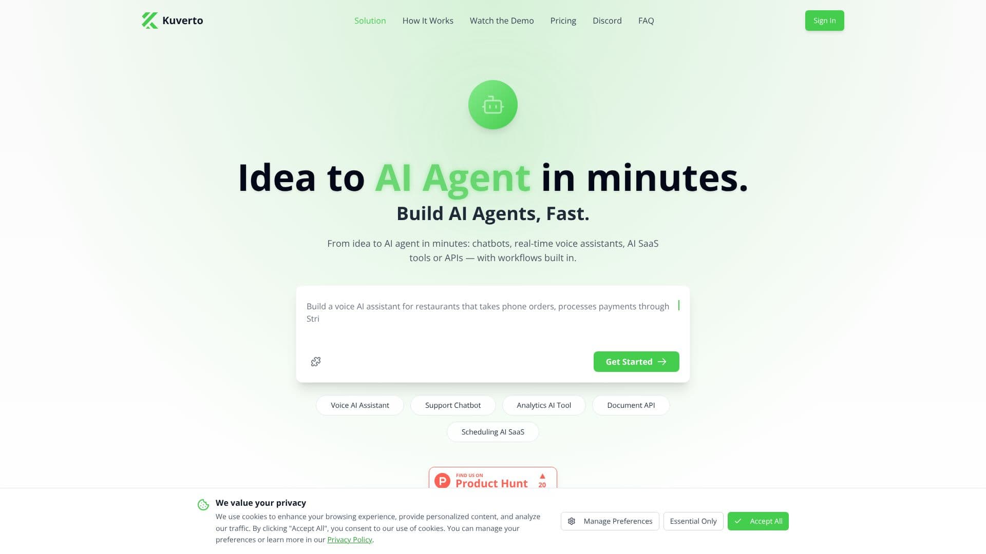 لقطة شاشة لـ Kuverto AI Agents