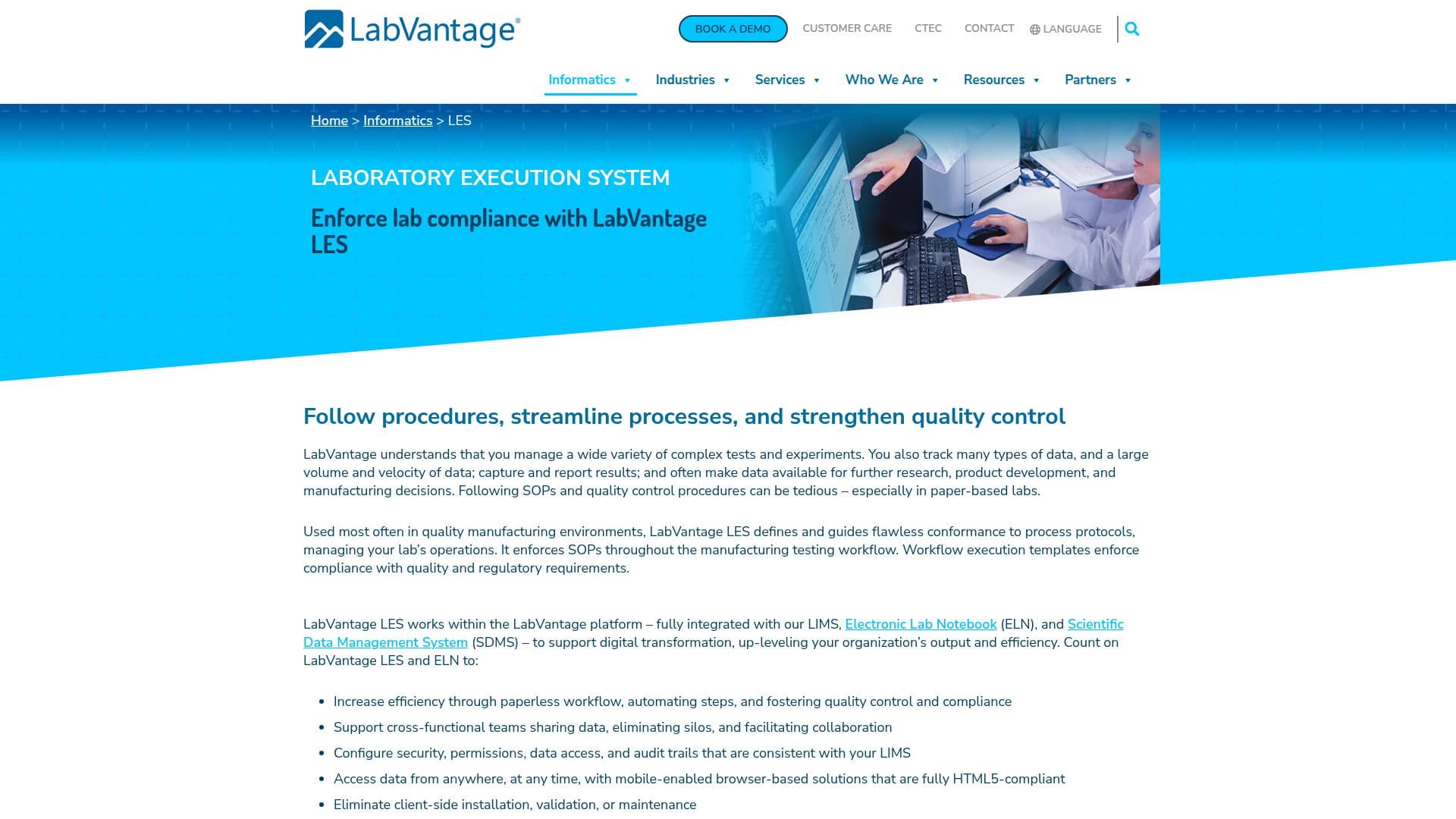 LabVantage LES screenshot