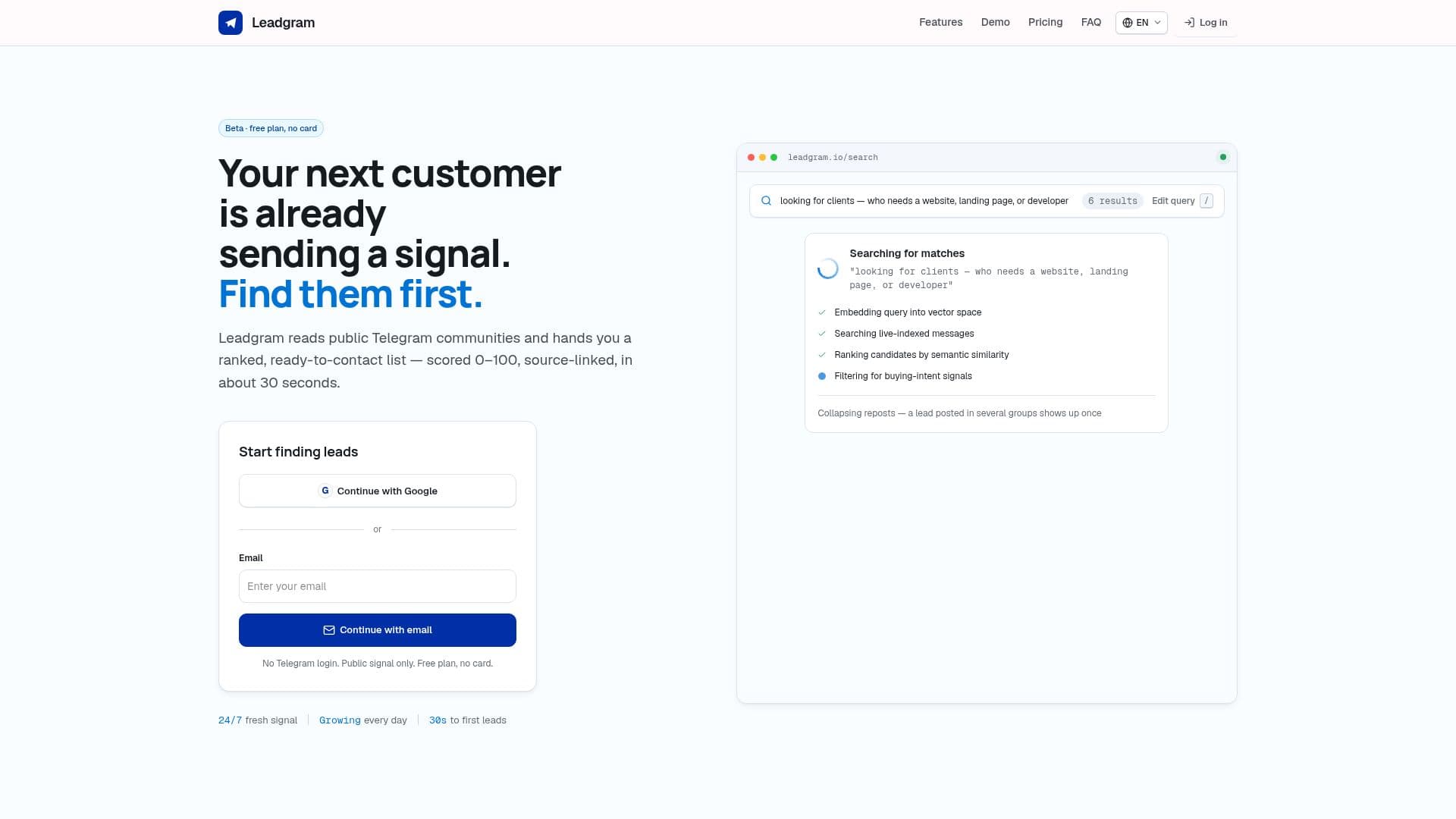 Tangkapan layar Leadgram