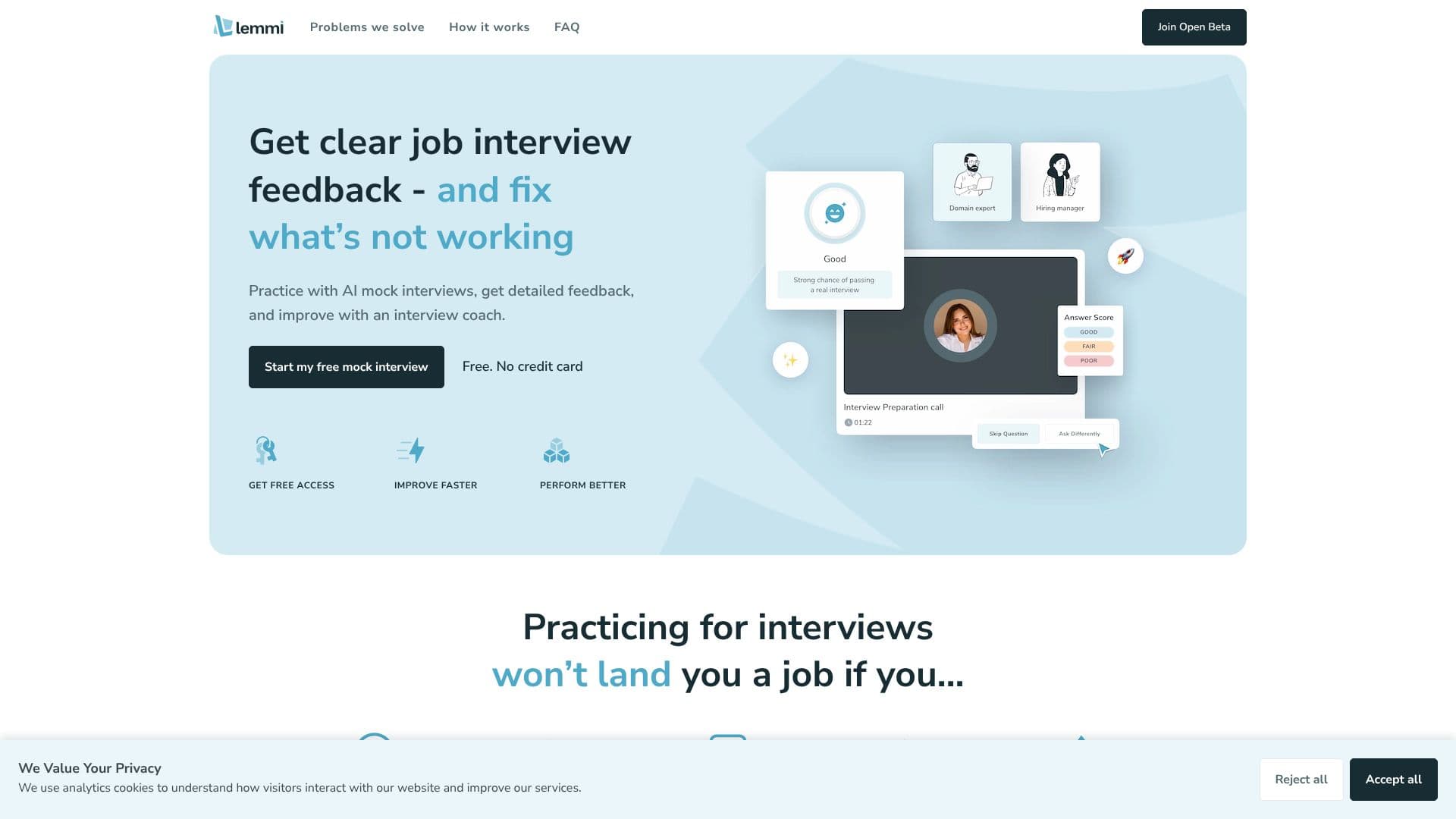 Capture d’écran de Lemmi AI Interview Prep