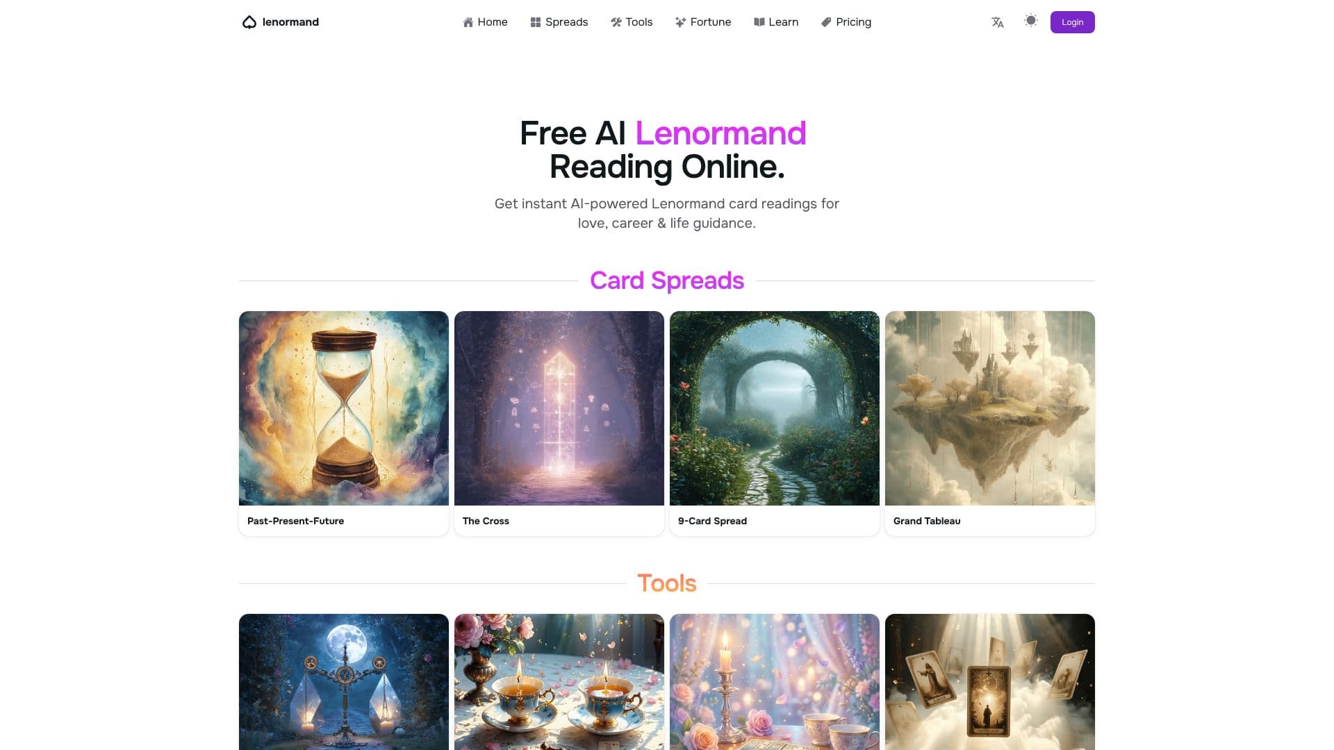 Screenshot von Lenormand Life KI-Legung