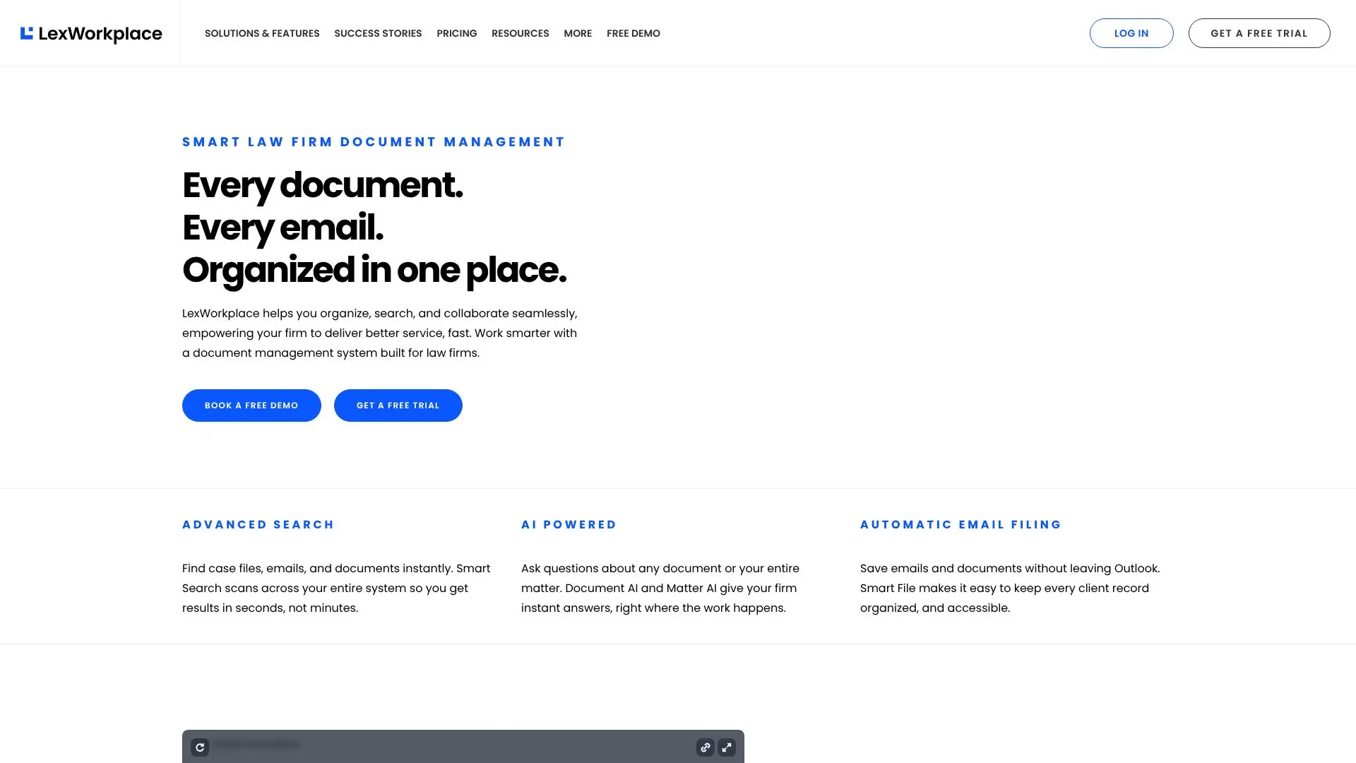لقطة شاشة لـ LexWorkplace لإدارة المستندات