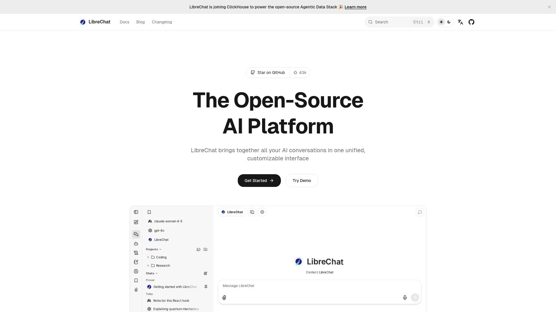 LibreChat - Open-Source AI Platform screenshot