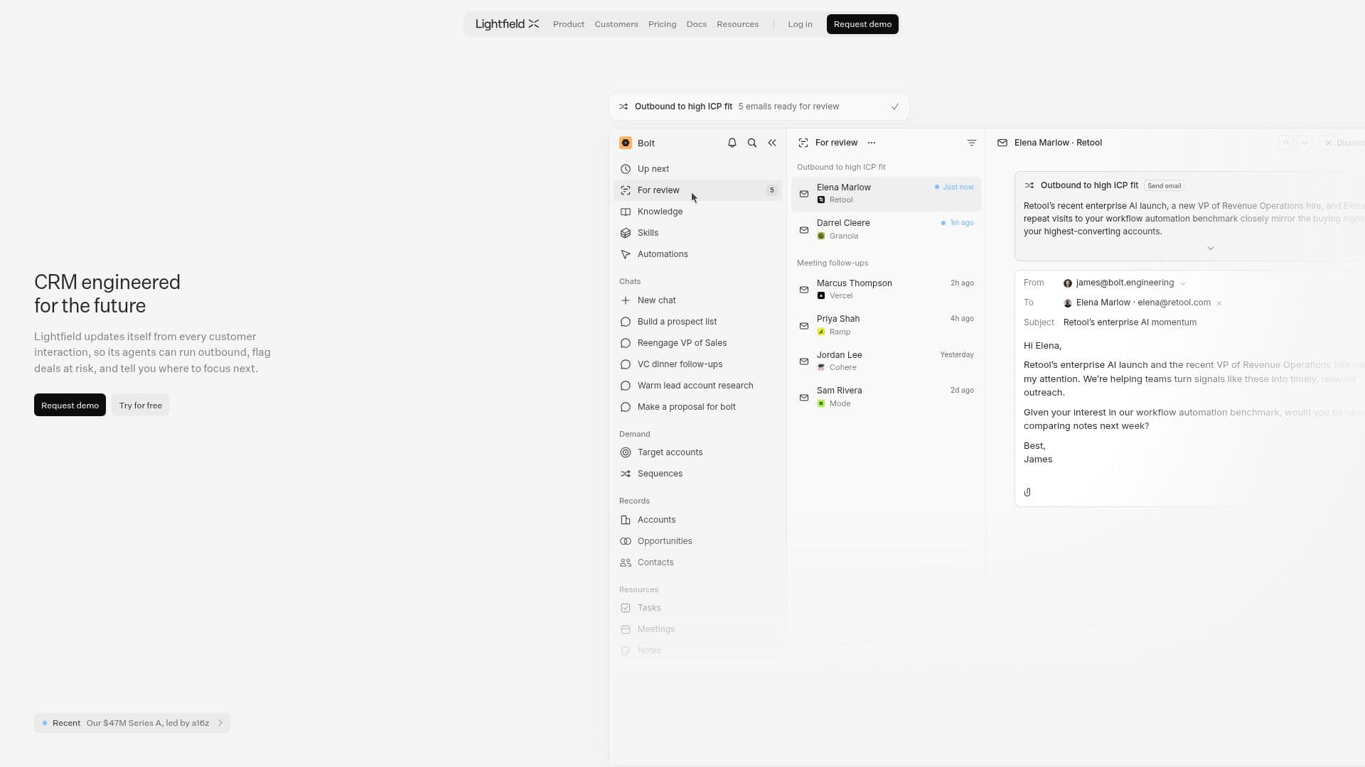 Lightfield — AI-native CRM screenshot