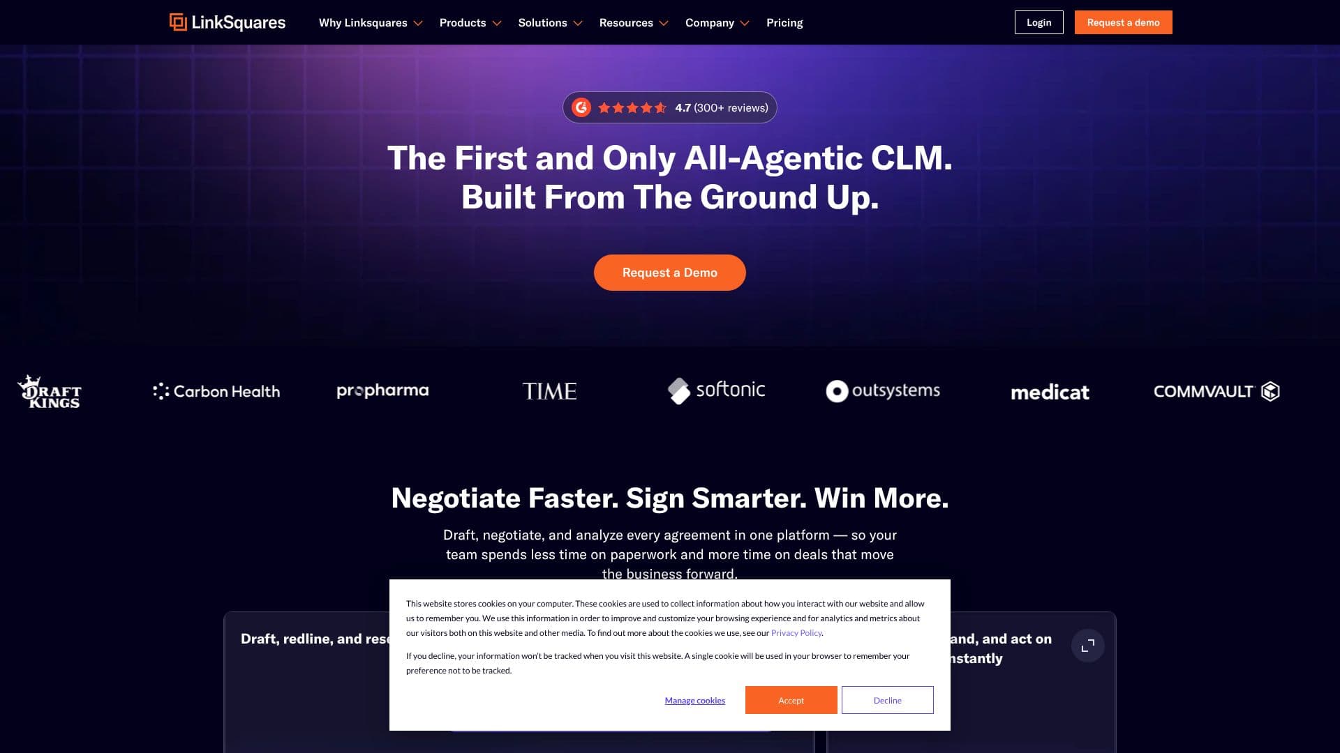 LinkSquares CLM screenshot