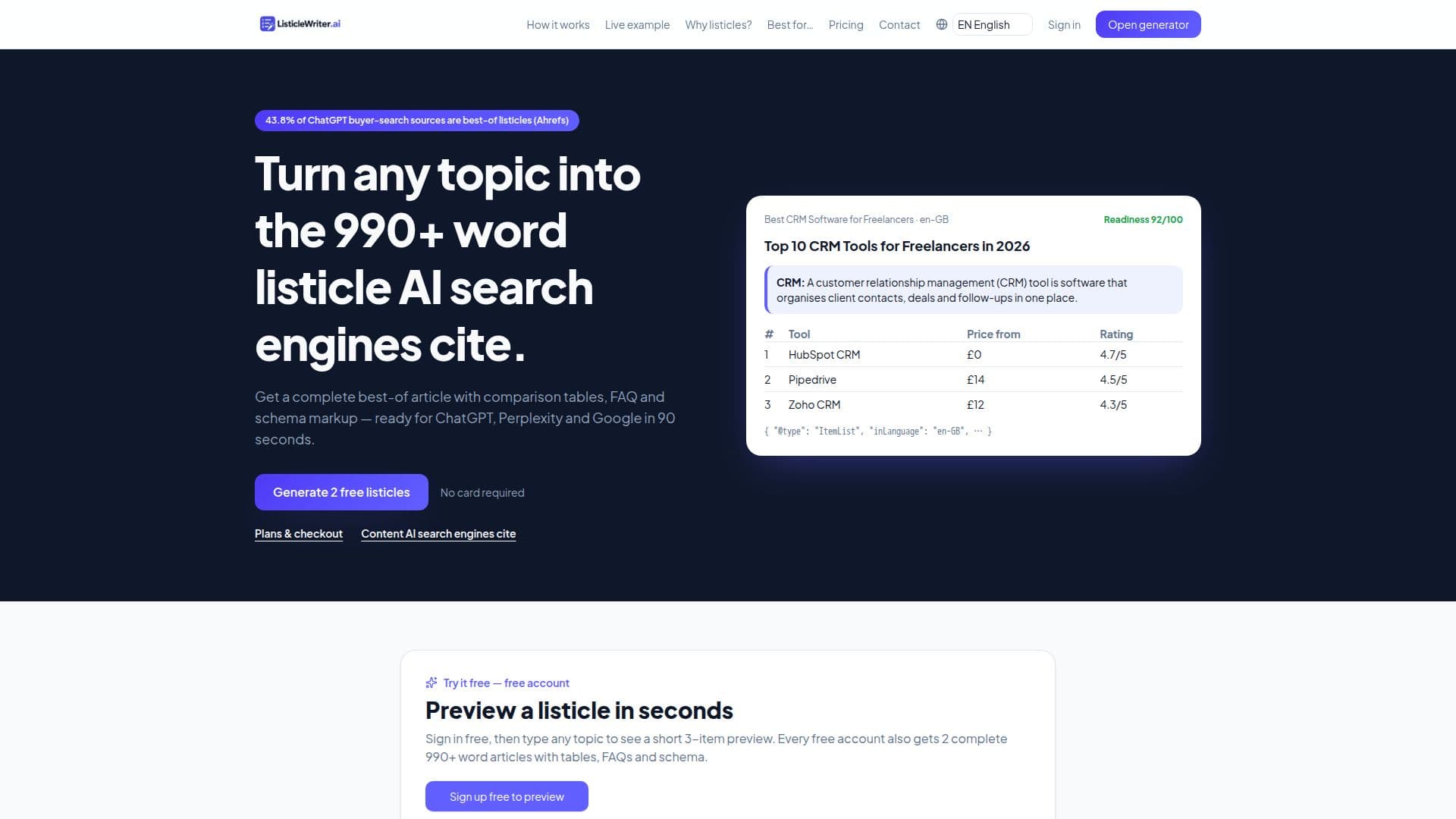 ListicleWriter.ai screenshot