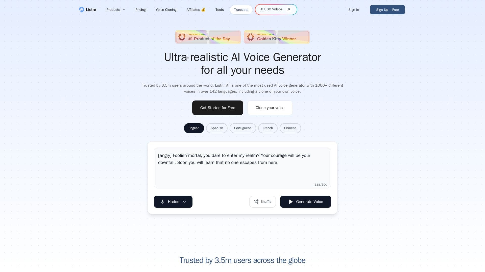 Listnr AI 语音生成器 截图