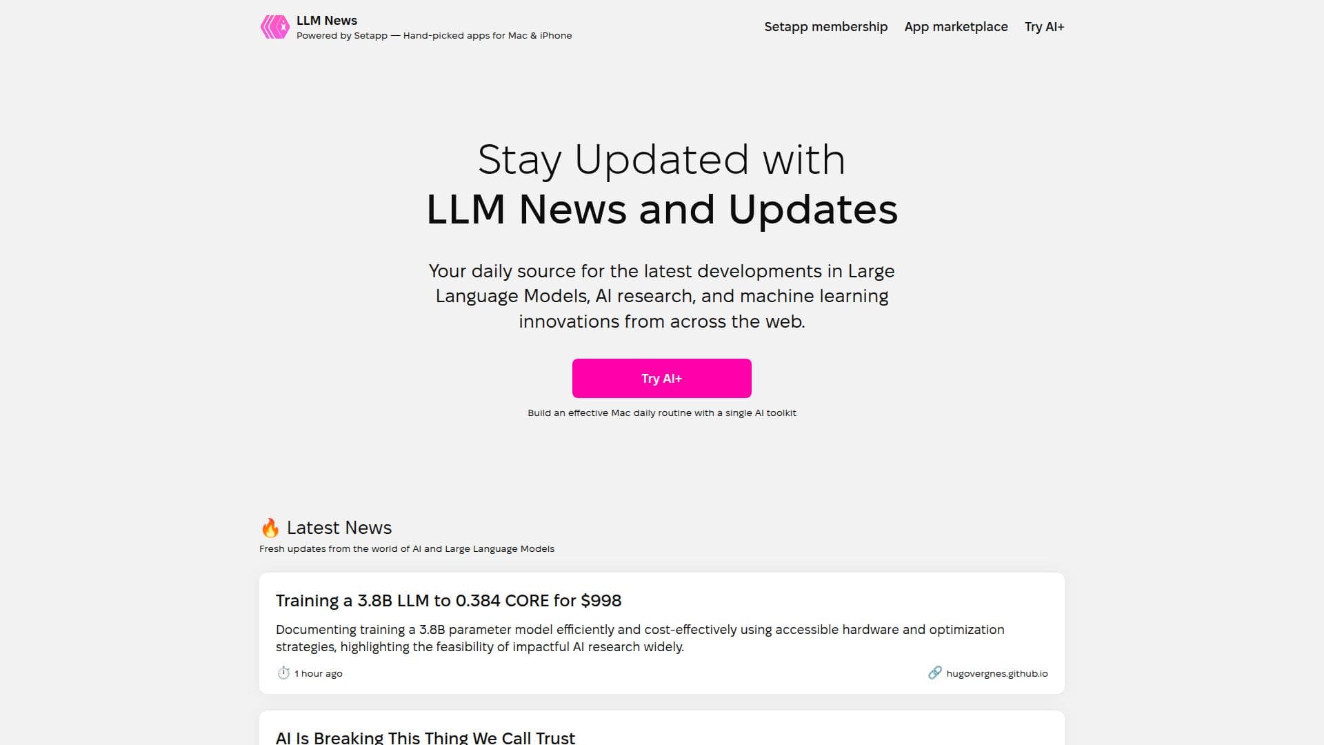 LLM News & Updates screenshot