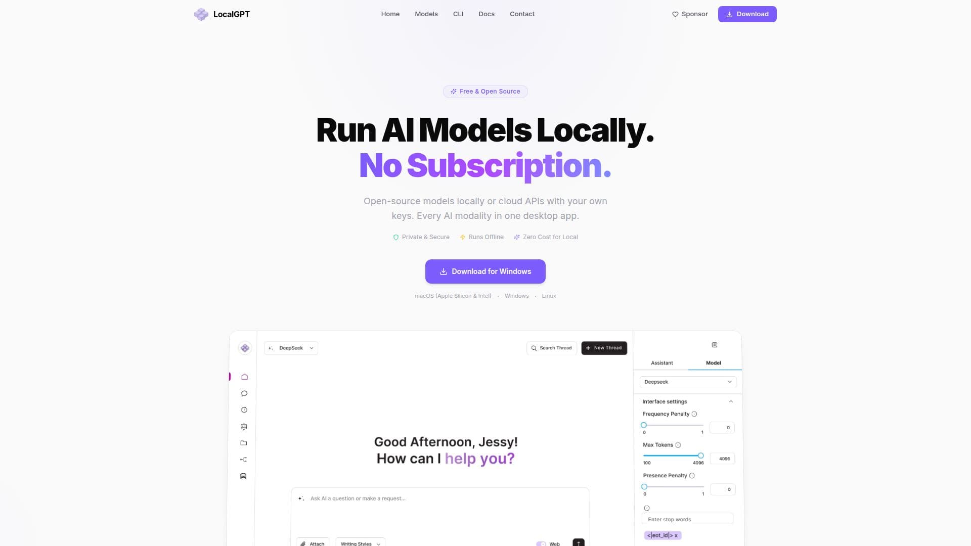 LocalGPT — تشغيل نماذج الذكاء الاصطناعي محليًا screenshot