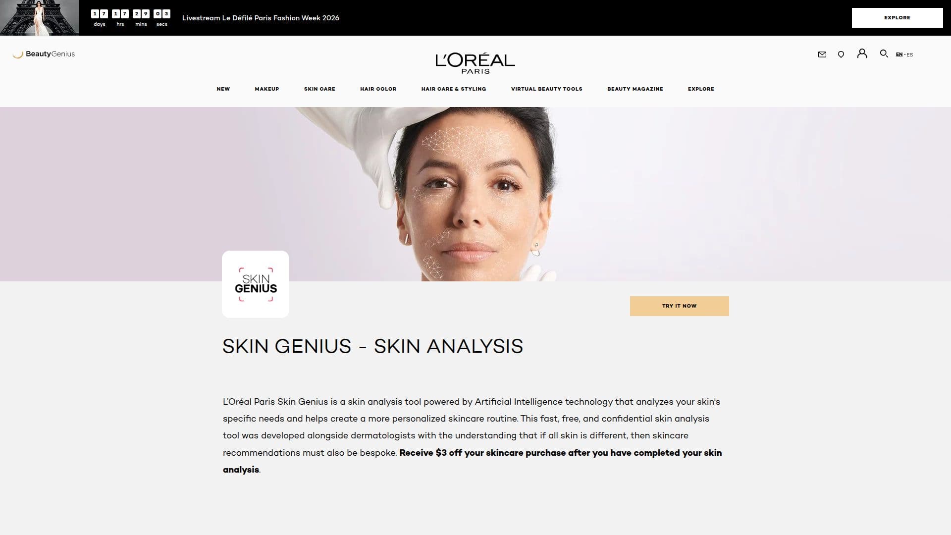 Skin Genius Personalized Skin Analysis Tool screenshot
