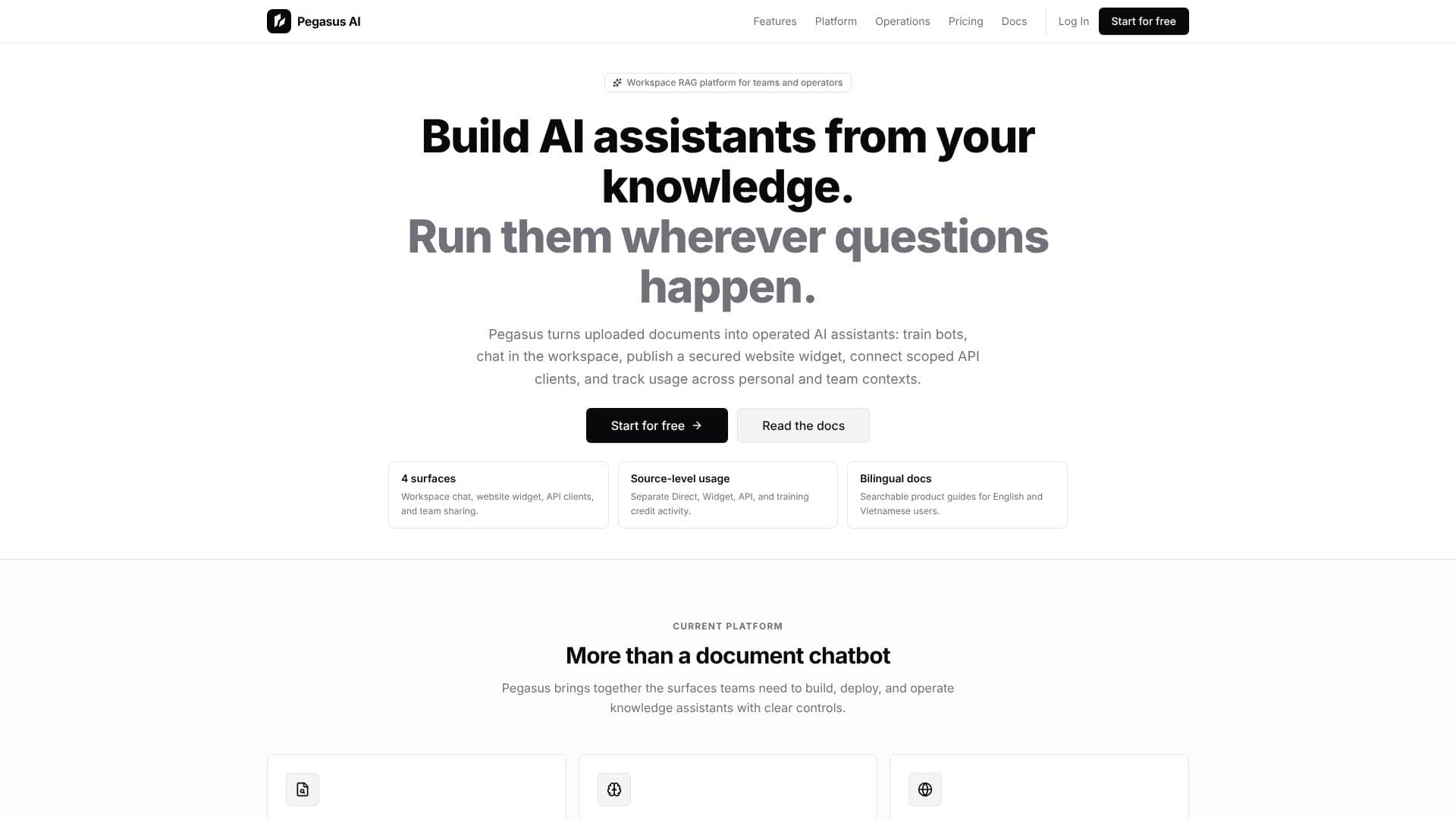 Скриншот Pegasus AI - Платформа RAG-чат-ботов для рабочей среды