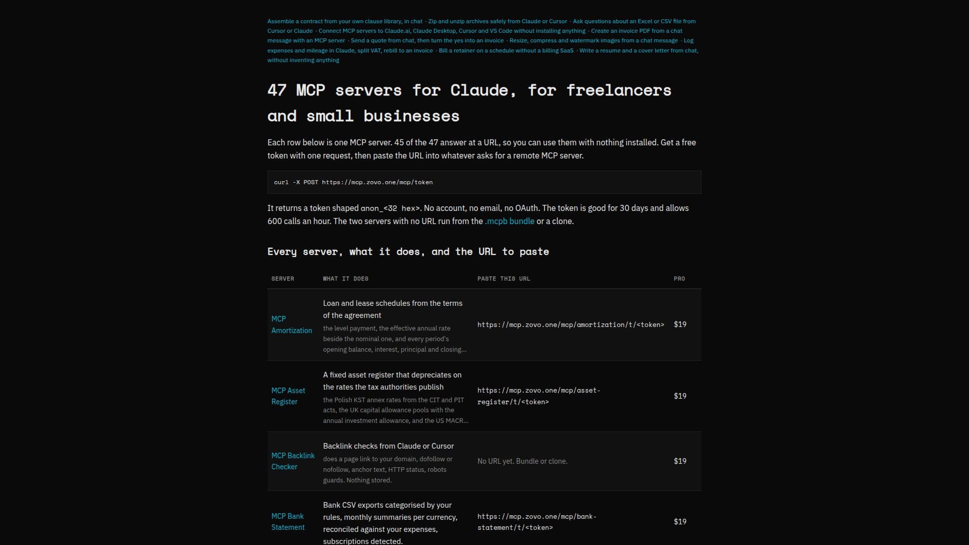 MCP Servers for Claude screenshot