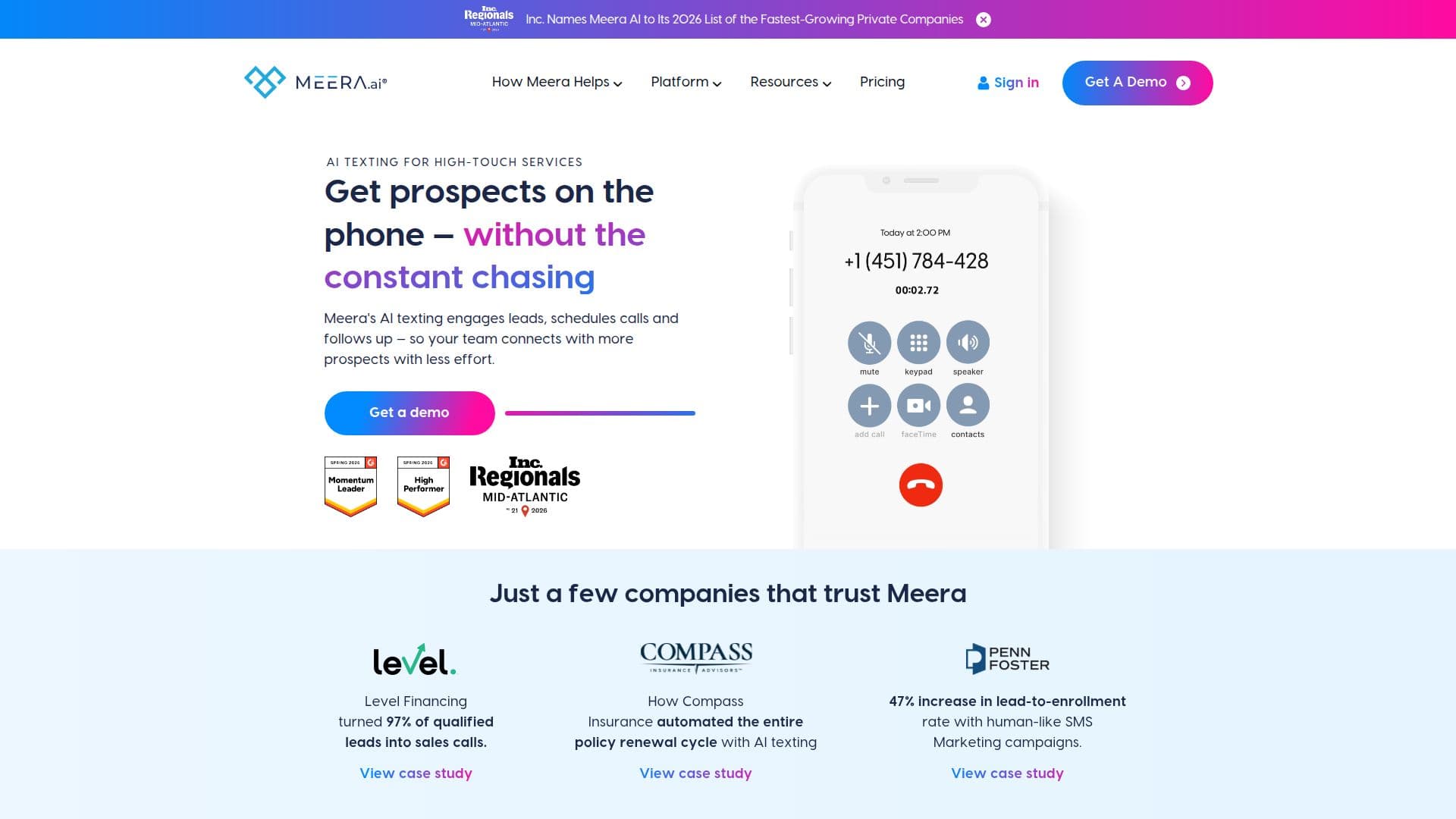 Meera - Conversational Text Messaging Platform screenshot