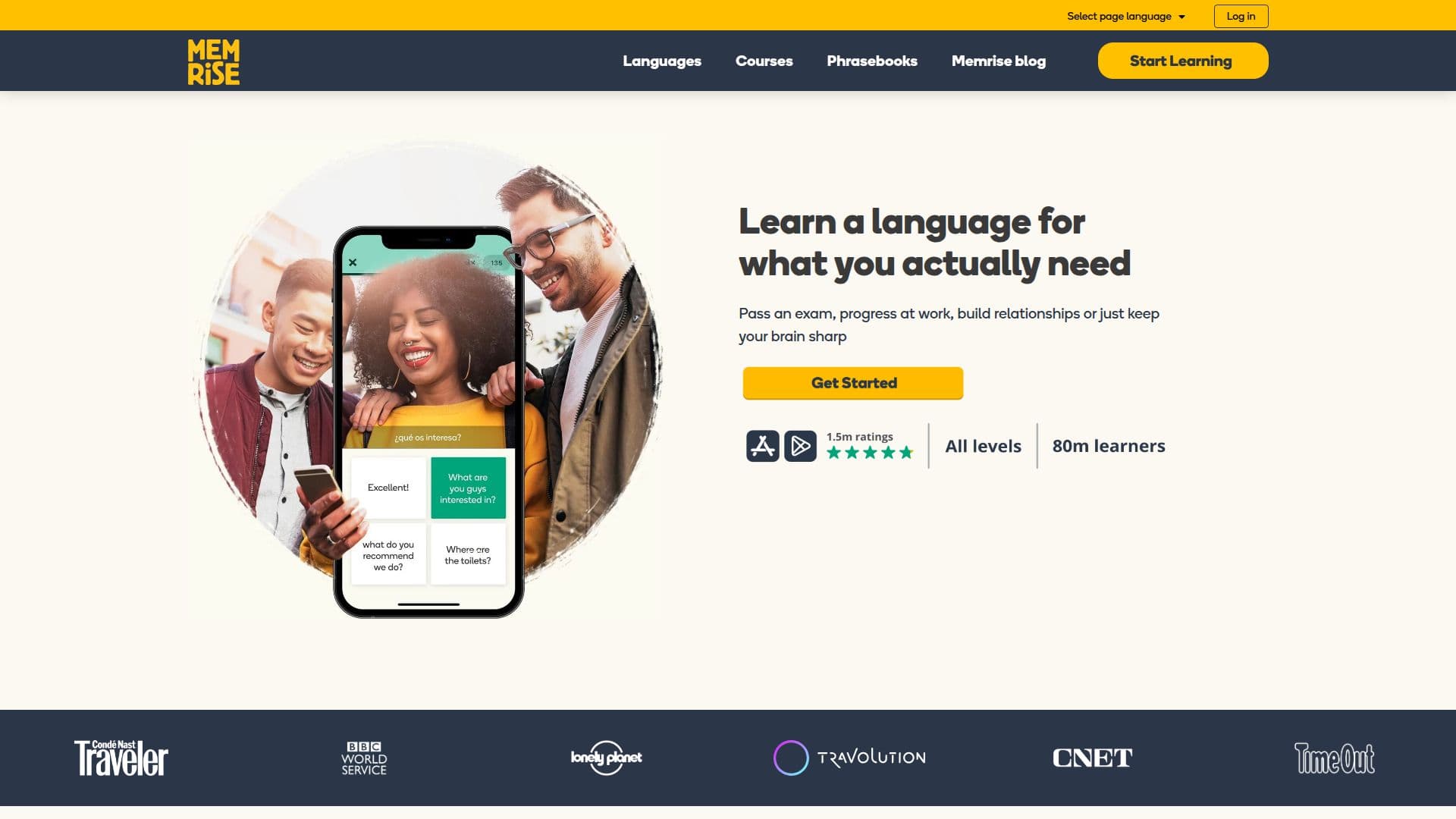 Screenshot von Memrise