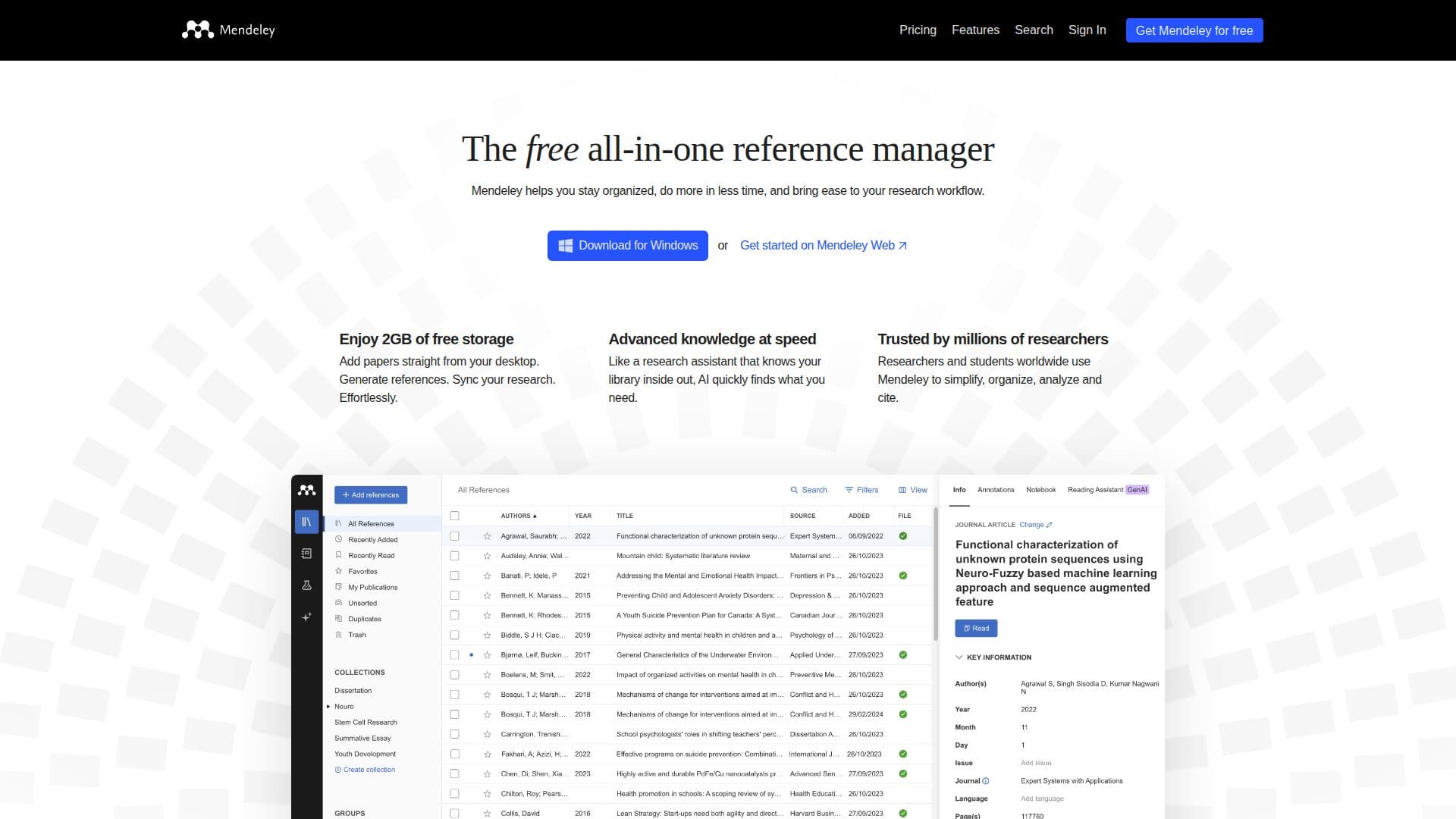 Mendeley screenshot