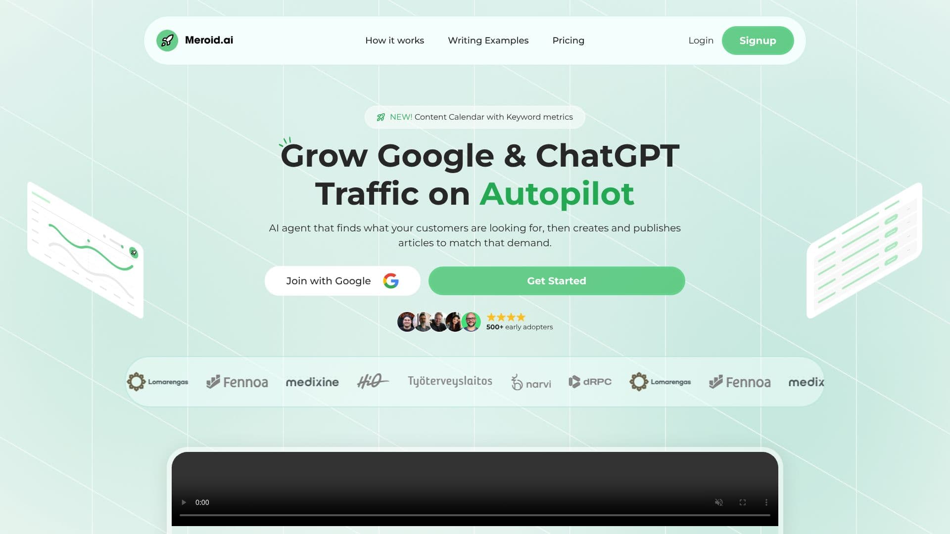 Meroid AI SEO Platform screenshot
