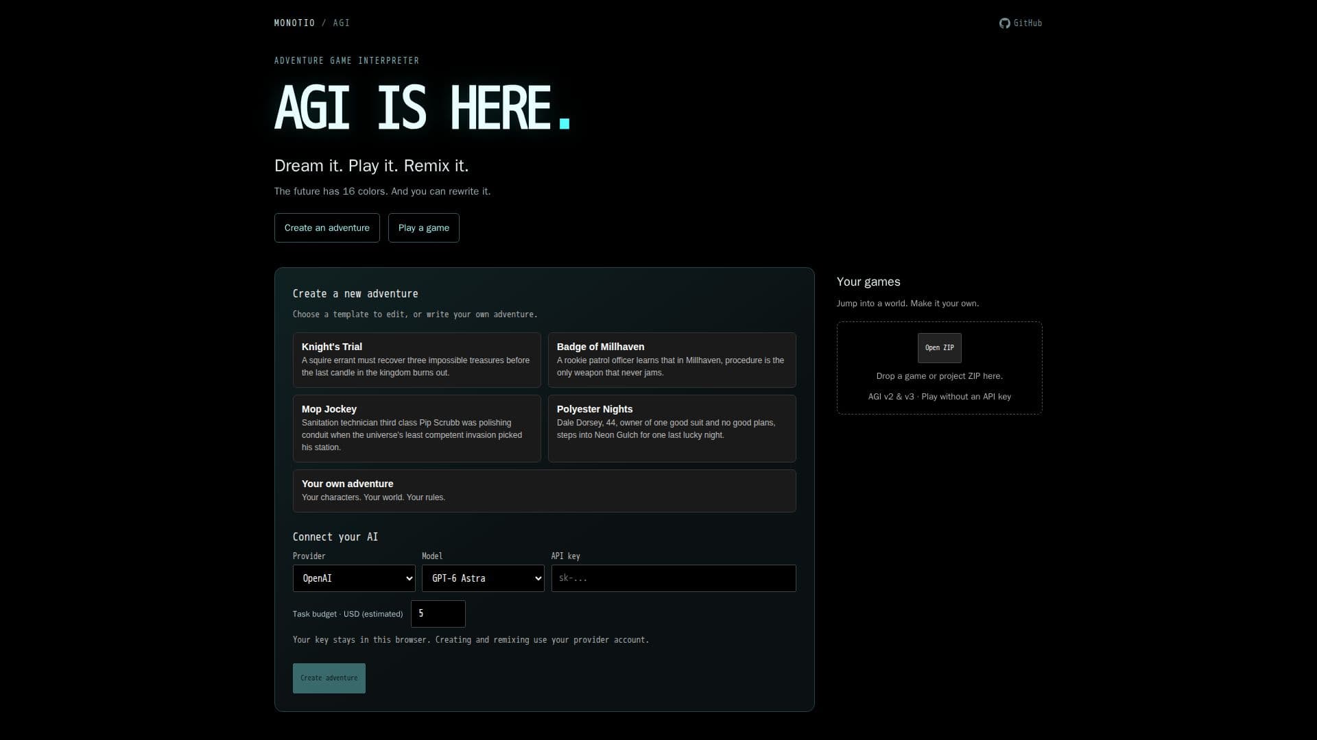 Screenshot von Adventure Game Interpreter