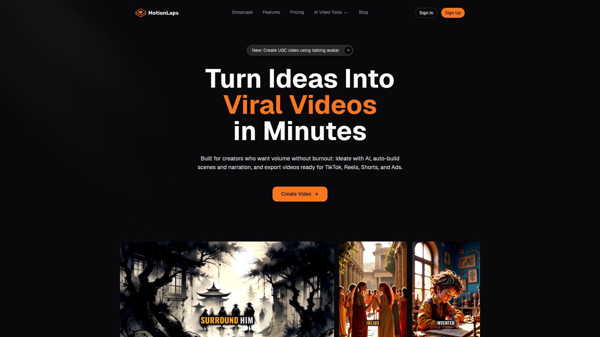 MotionLaps AI Video Generator screenshot