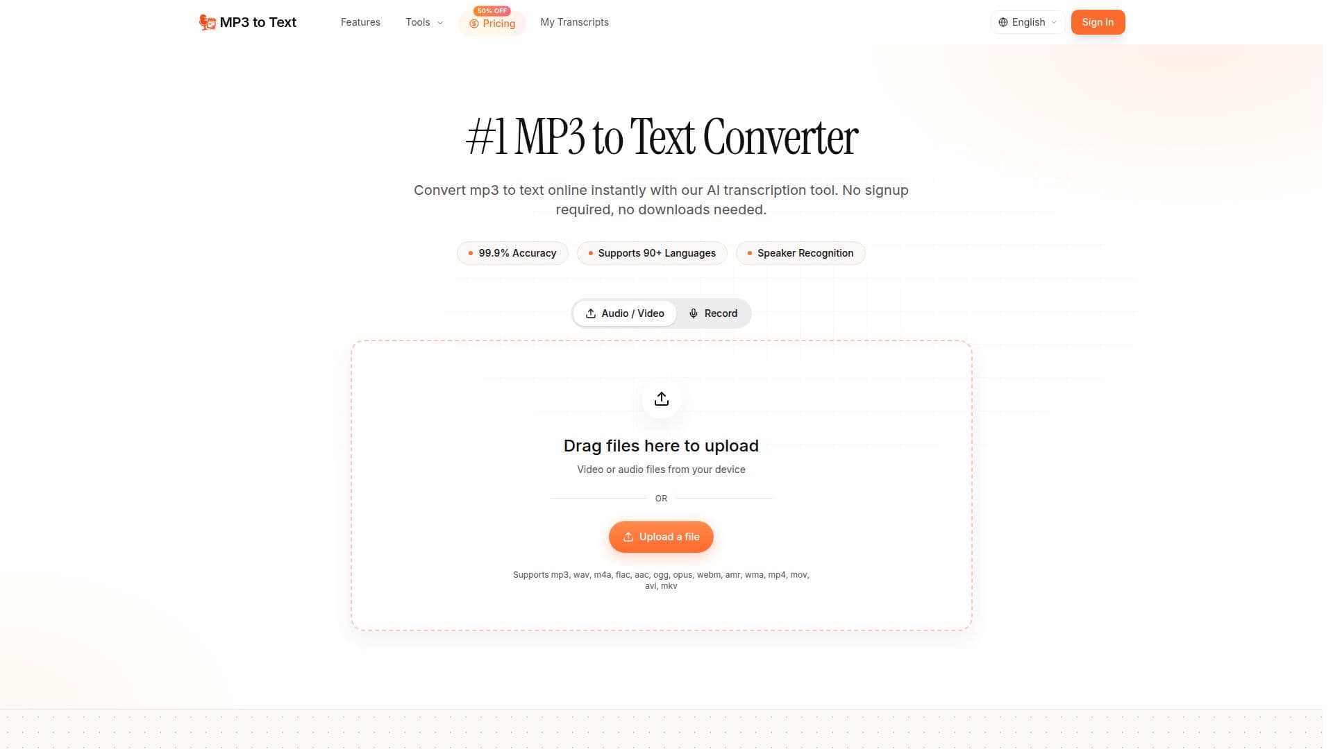 Capture d’écran de MP3 vers Texte