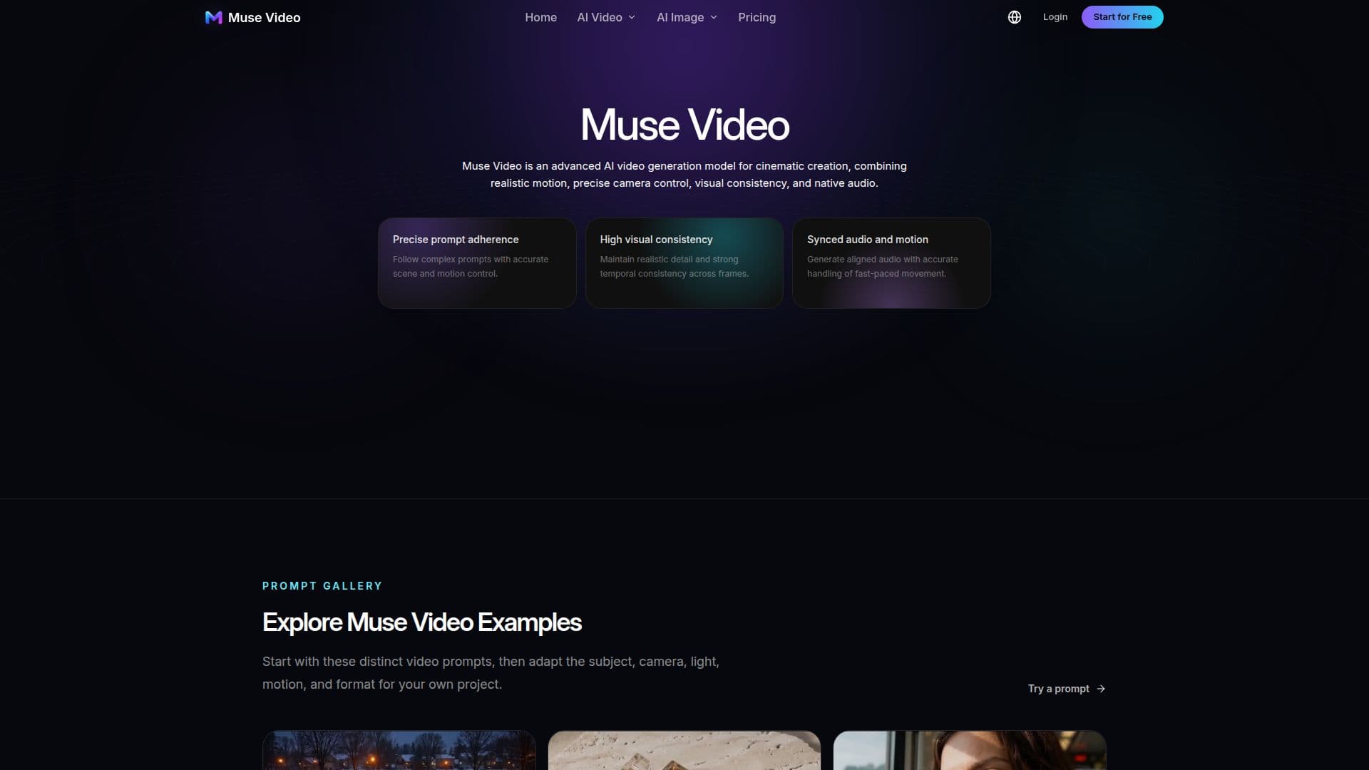 Screenshot von Muse Video AI Video Generator