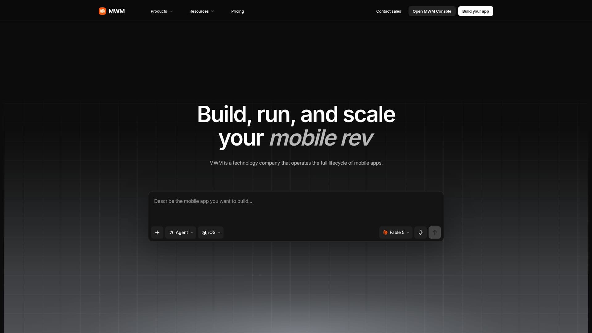 Captura de pantalla de MWM - Construye, ejecuta y escala tu aplicación móvil