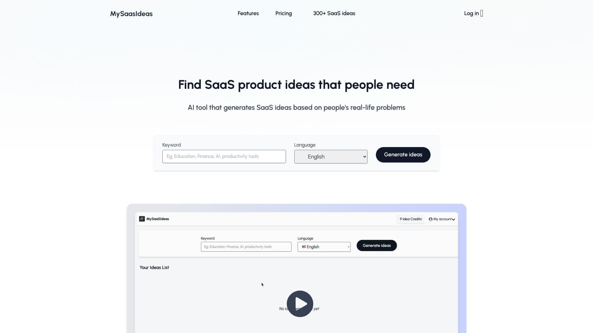 MySaaSIdeas screenshot