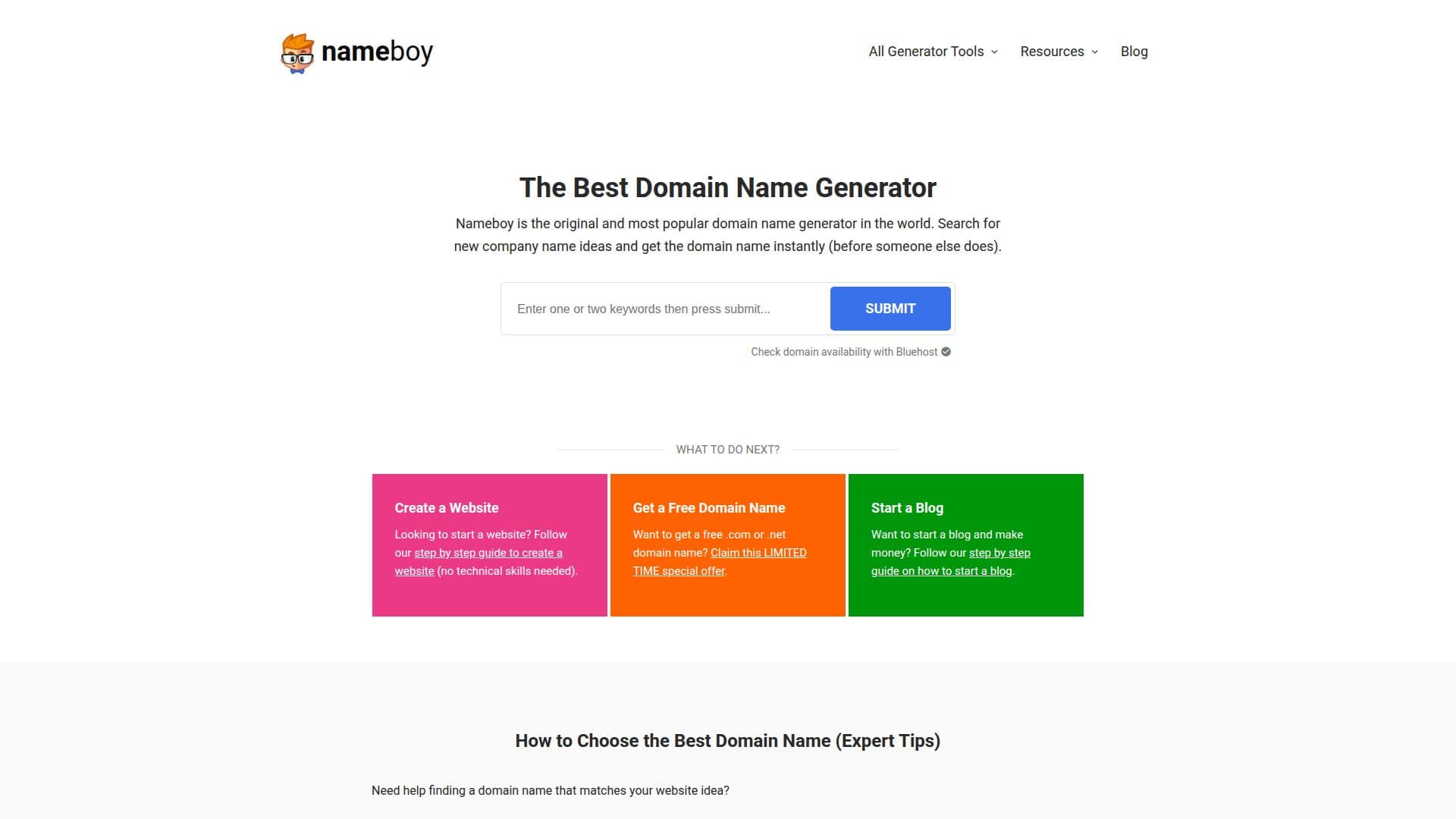 Nameboy Domain Generator screenshot