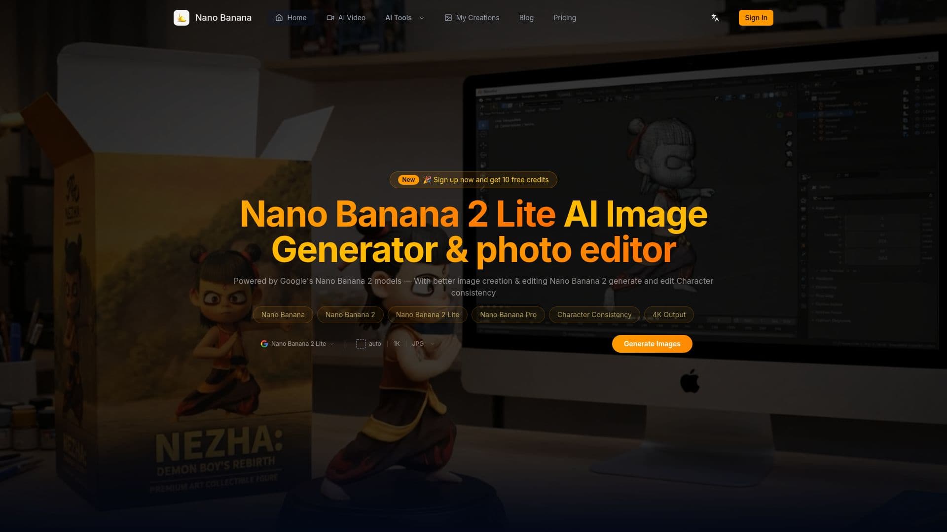 Screenshot von Nano Banana 2 Lite