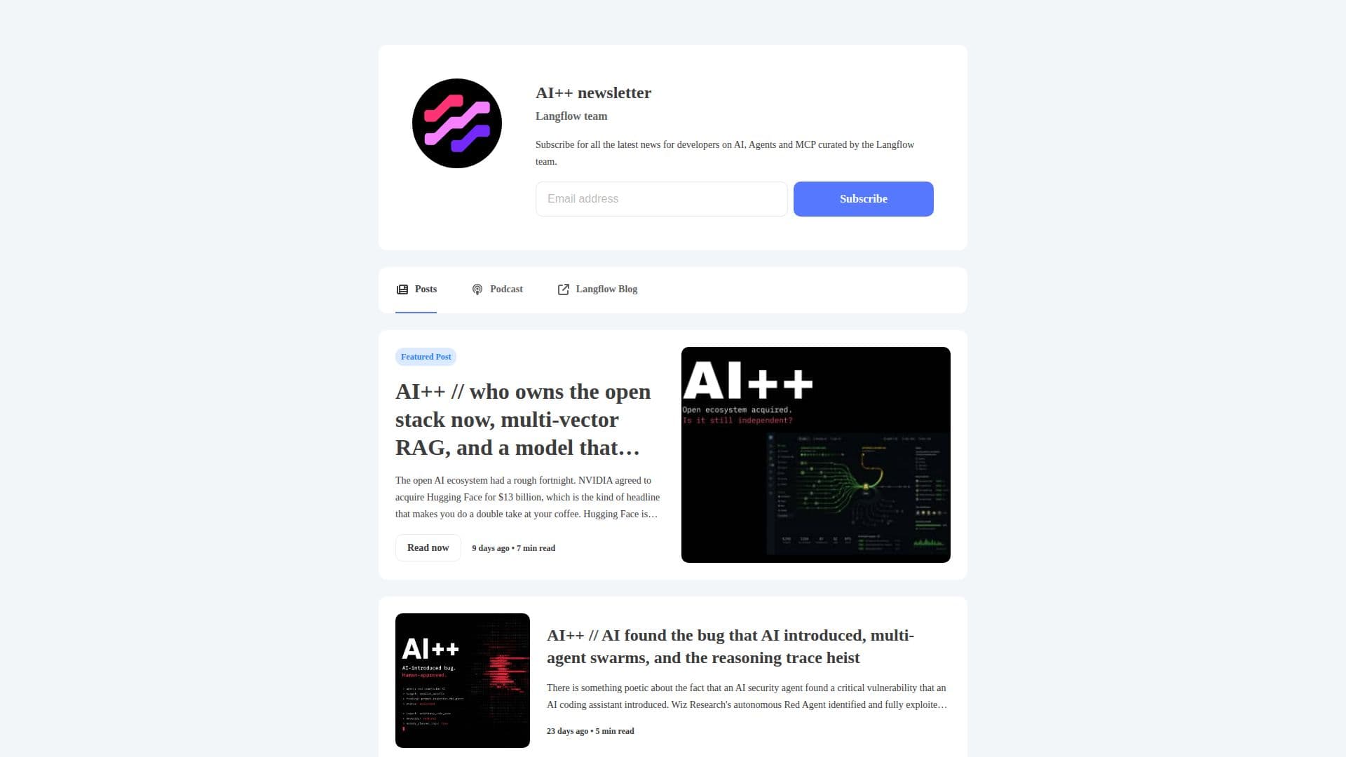 Capture d’écran de AI++ Newsletter
