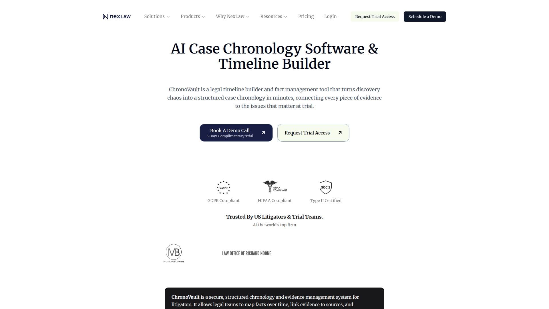 NexLaw ChronoVault screenshot