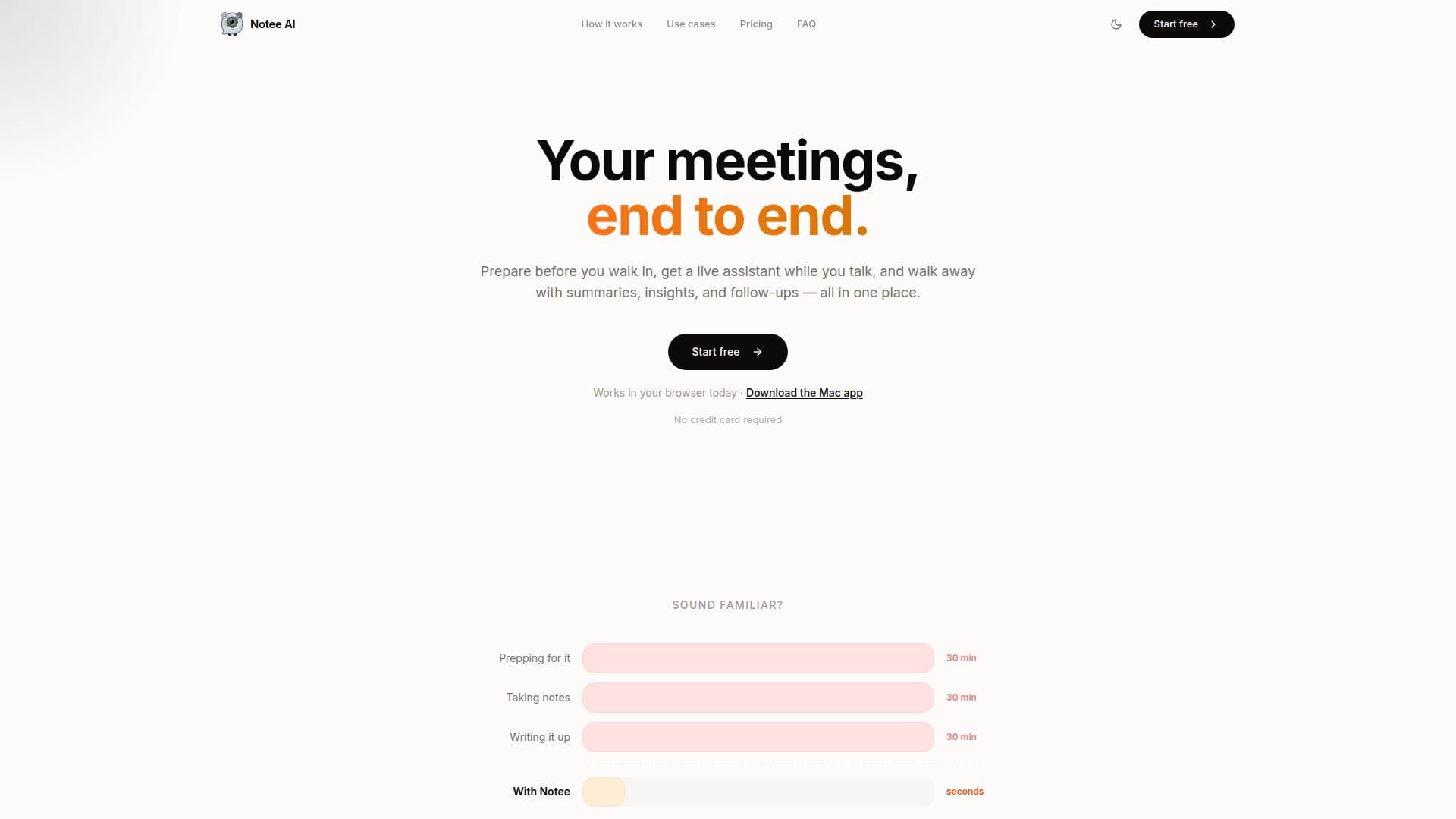 Notee AI — Tus reuniones, de principio a fin. screenshot