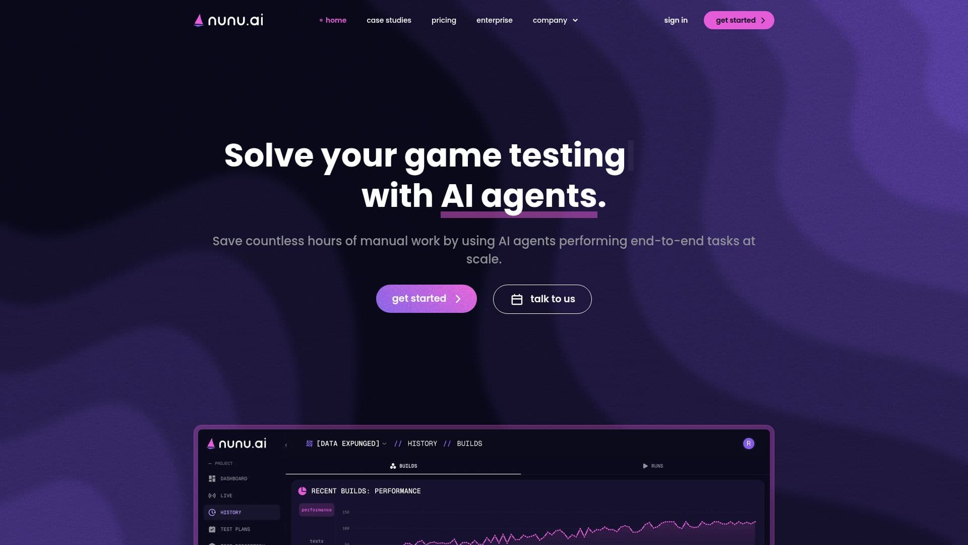 nunu.ai Game Testing Platform screenshot