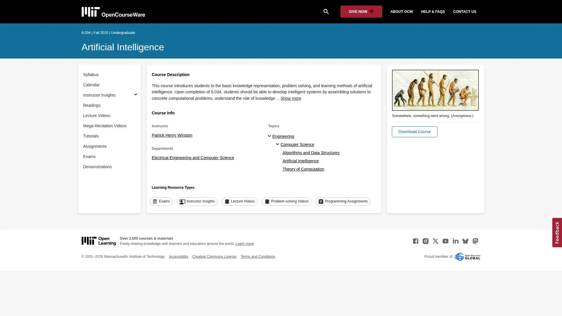 Artificial Intelligence (MIT 6.034) screenshot