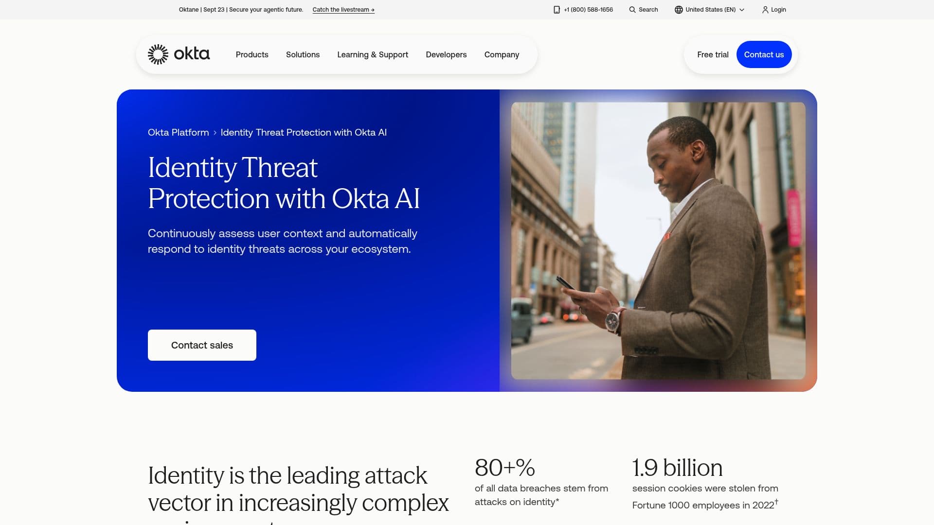 Capture d’écran de Okta Identity Threat Protection