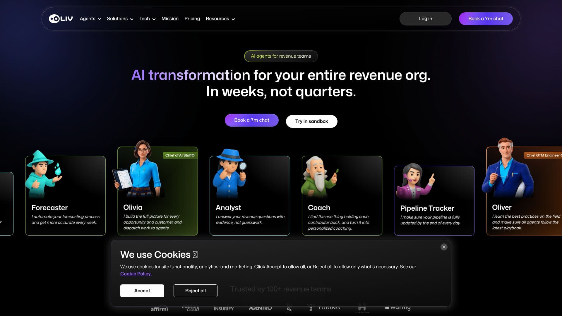 Tangkapan layar Oliv AI Agents